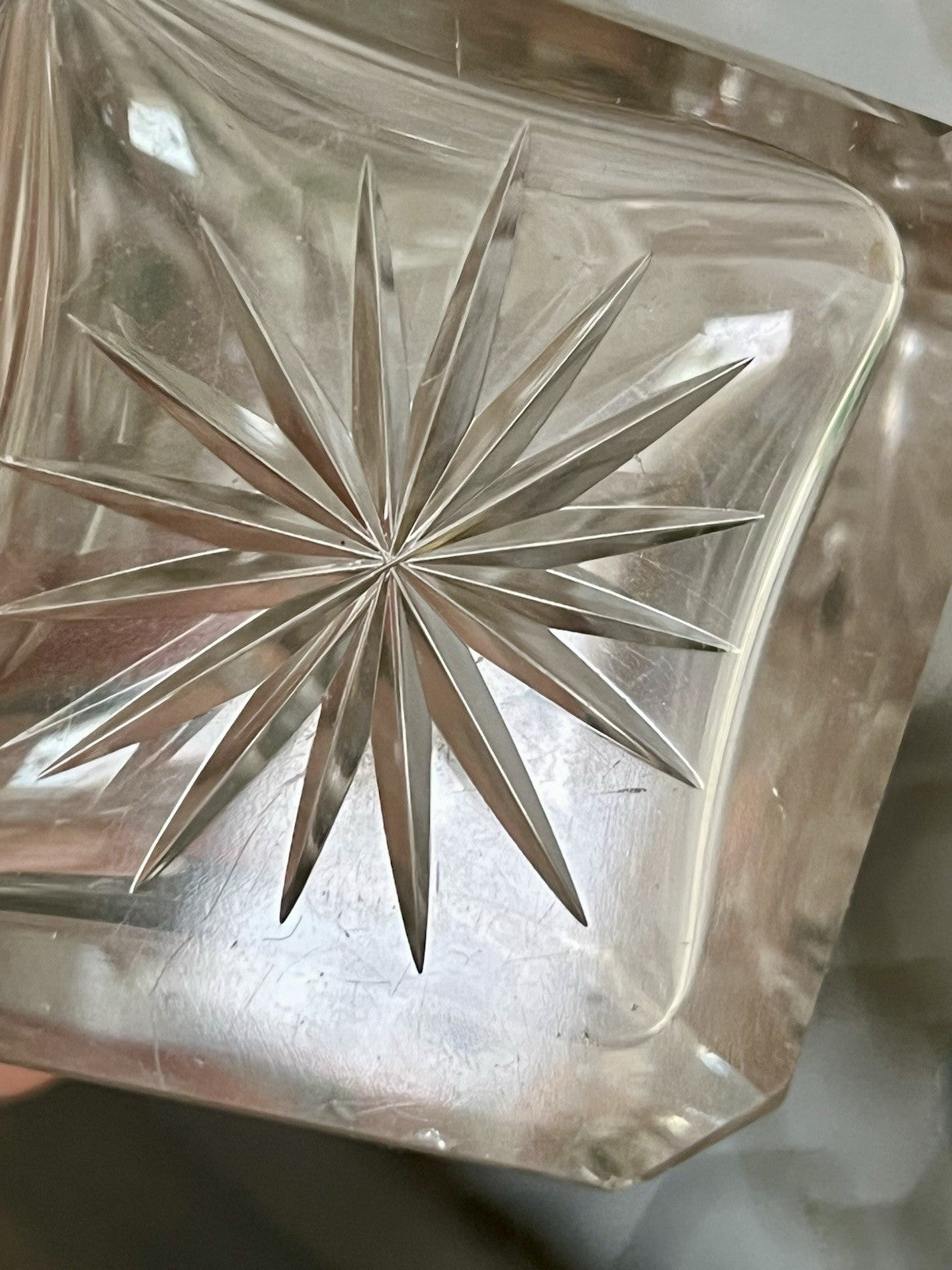 Antik Baccarat 1x Flakon Parfüm kleine Glaskaraffe Schnitt Bleikristall