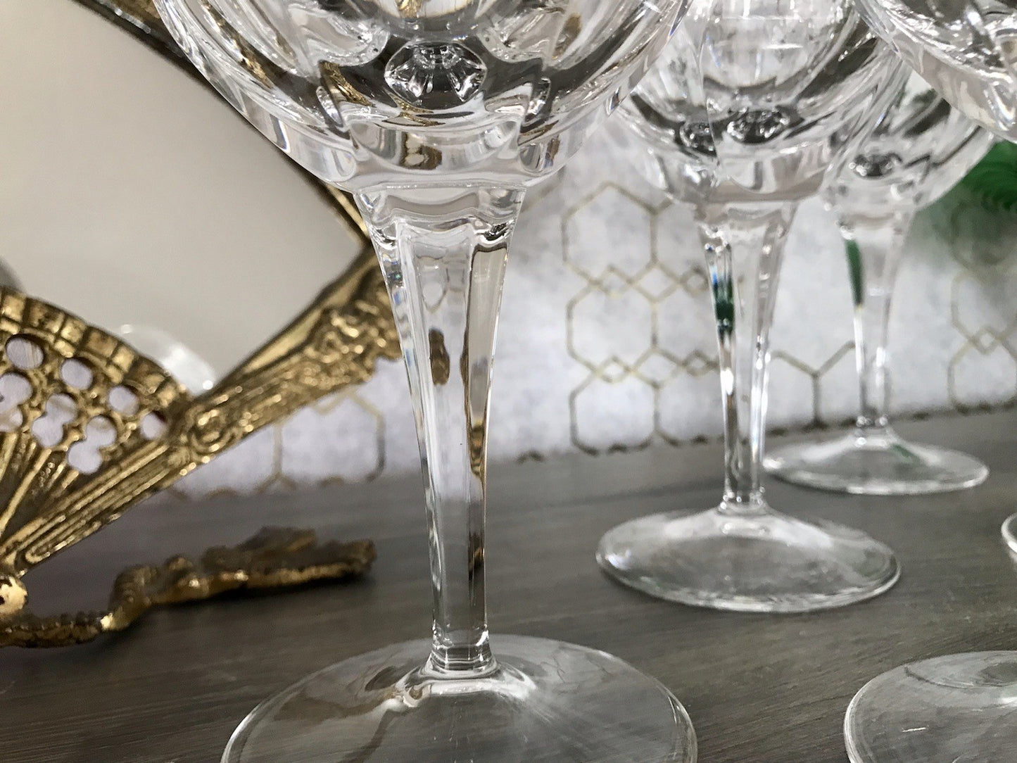 Vintage Edel 5x Weingläser Gläser Kristallglas Bleikristall