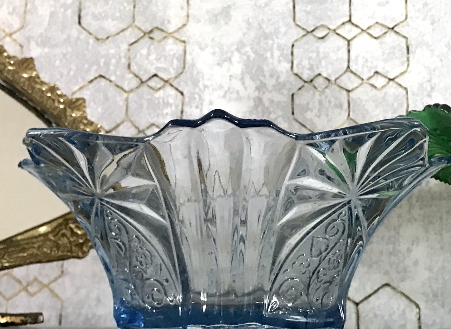 Antik Blau Art Déco Schale Pressglas Glasschale So Schön!