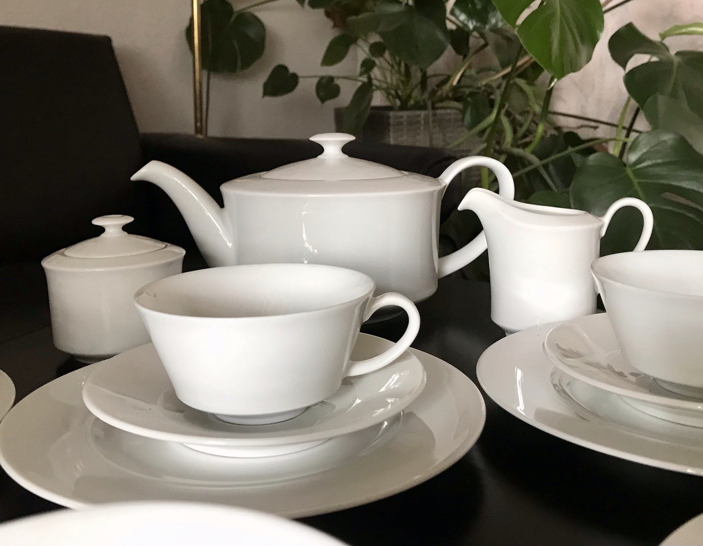 Ak Kaiser Porzellan Kaffeeservice 6 Personen modernes schlichtes Design weiß