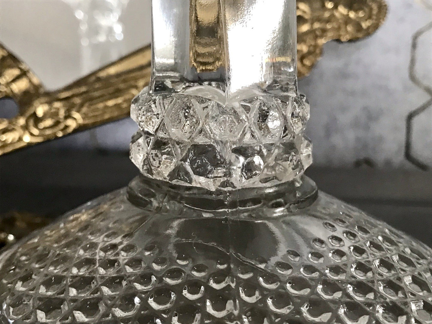 Antik Art Déco 2x Kerzenleuchter Leuchter Kerzenständer Pressglas Glas