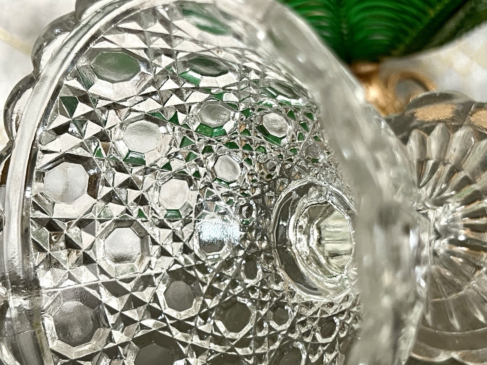 Antik Jugendstil Art Déco Pressglas Glas Fußschale Schale Zuckerschale