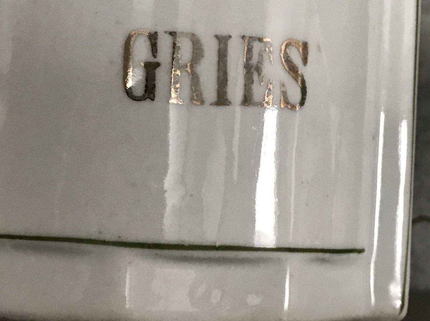 Antik Porzellan Dose Vorratsgefäß Vorratsdose Gries Rosen Jugendstil Art Déco