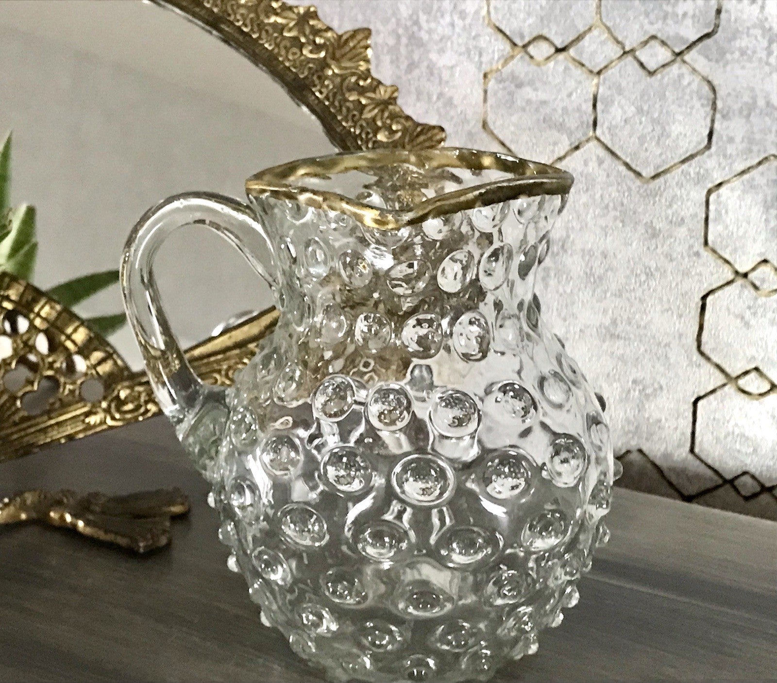 Anti Krug Glaskrug Kanne Karaffe Nuppen Abriss Zwar&Neugebauer Weißwasser 0,6 L