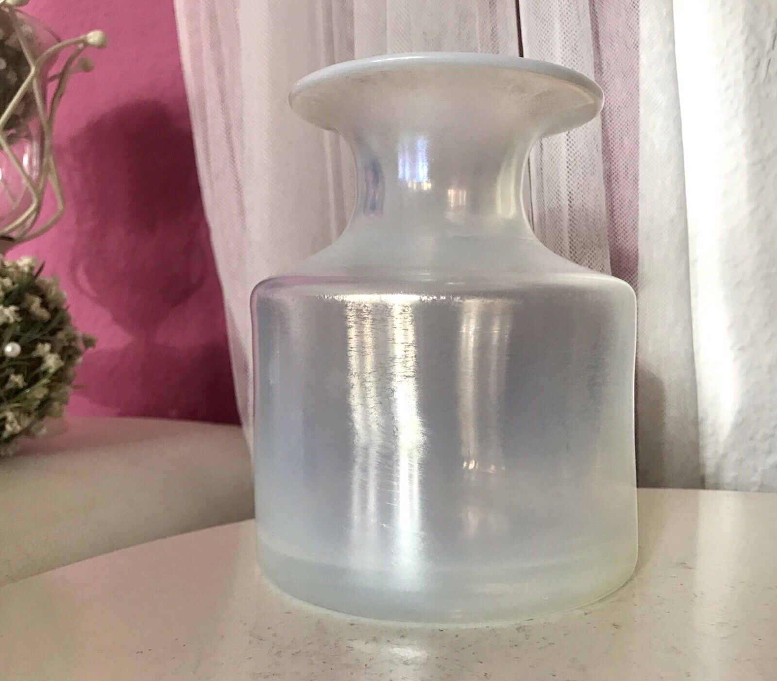 Vintage Glasvase Glaskunst Vase edel Glashütte Eisch irisierende „Eiskönigin“