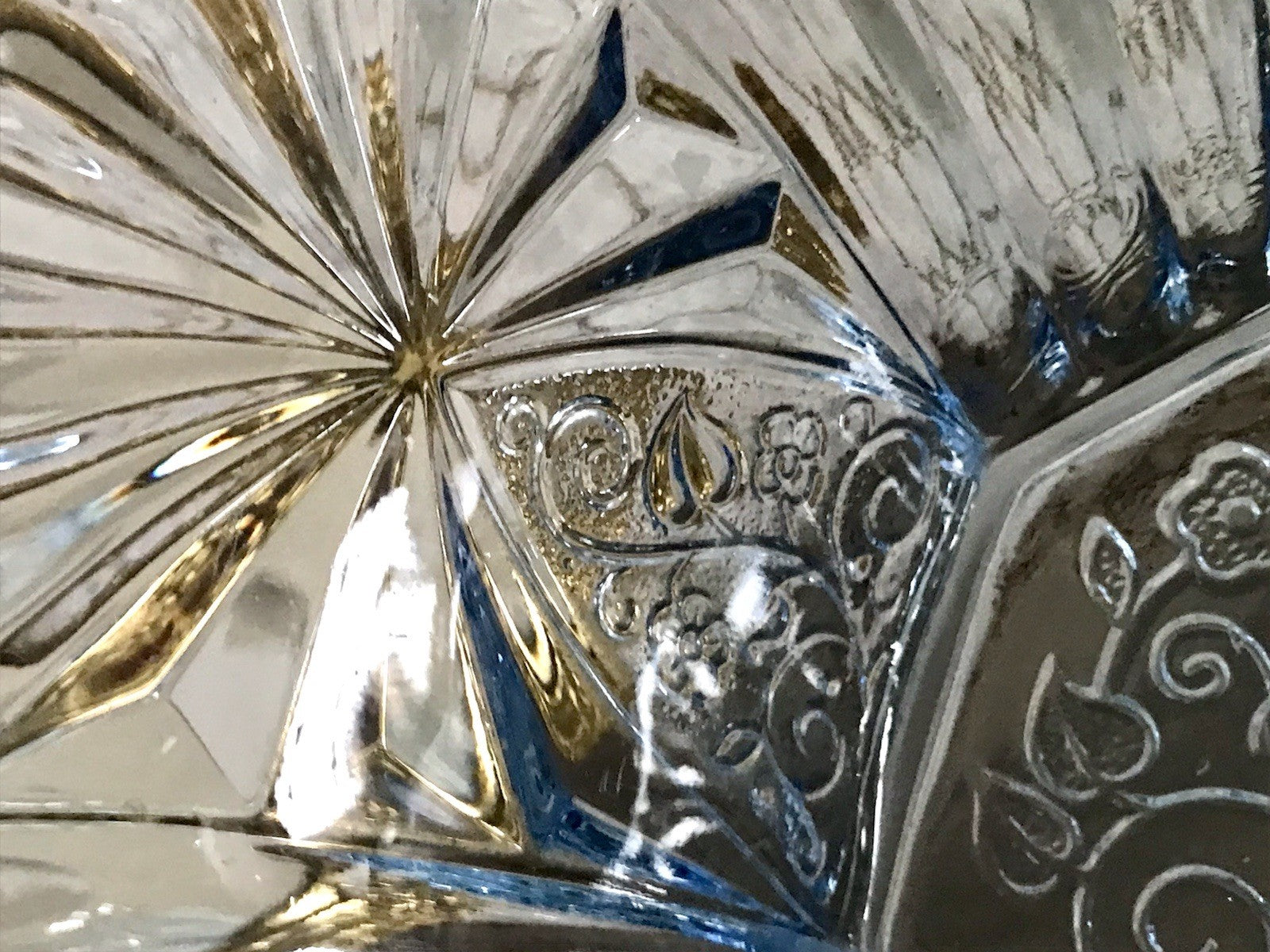 Antik Blau Art Déco Schale Pressglas Glasschale So Schön!