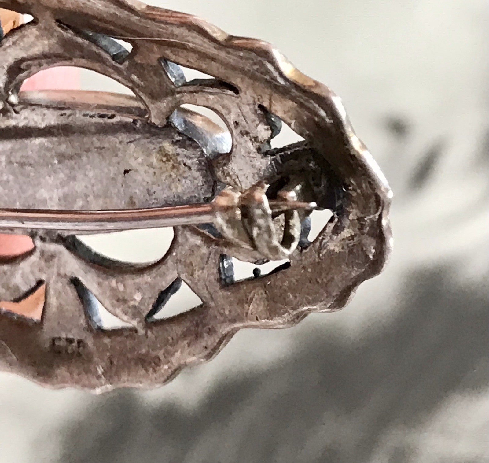 Antik Art Déco Edel Silber 925er Markasiten Onyx Edel Brosche