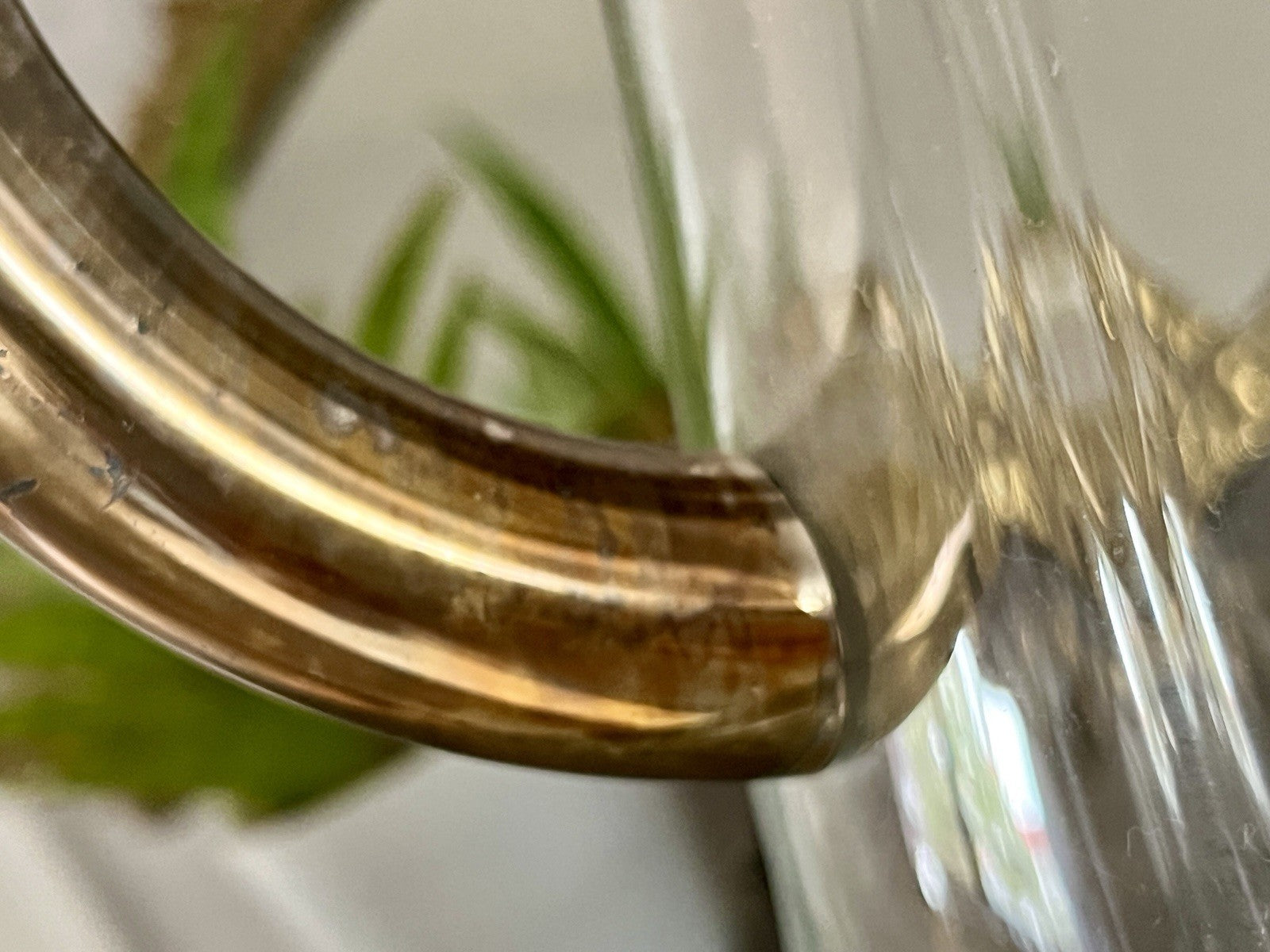 Antik Art Dèco DRGM Karaffe Kalte Ente  Glas optisch gerippt versilberte Montur