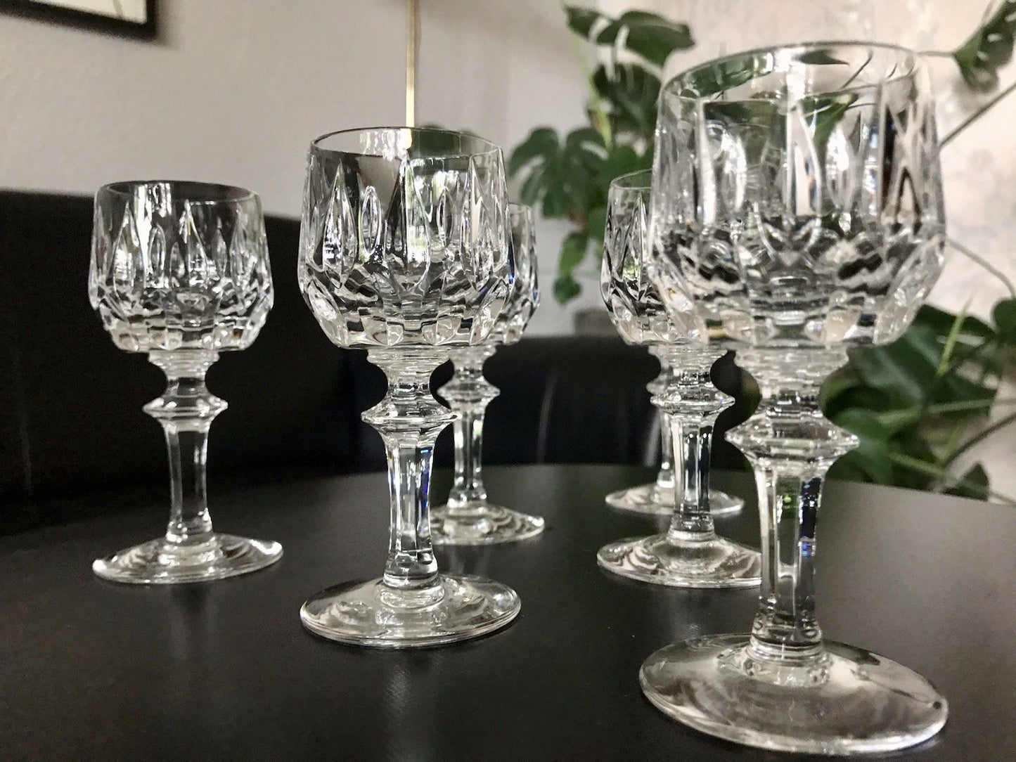 Vintage 6 edel Schnapsgläser Likör Gläser Kristallglas geschliffen Nachtmann