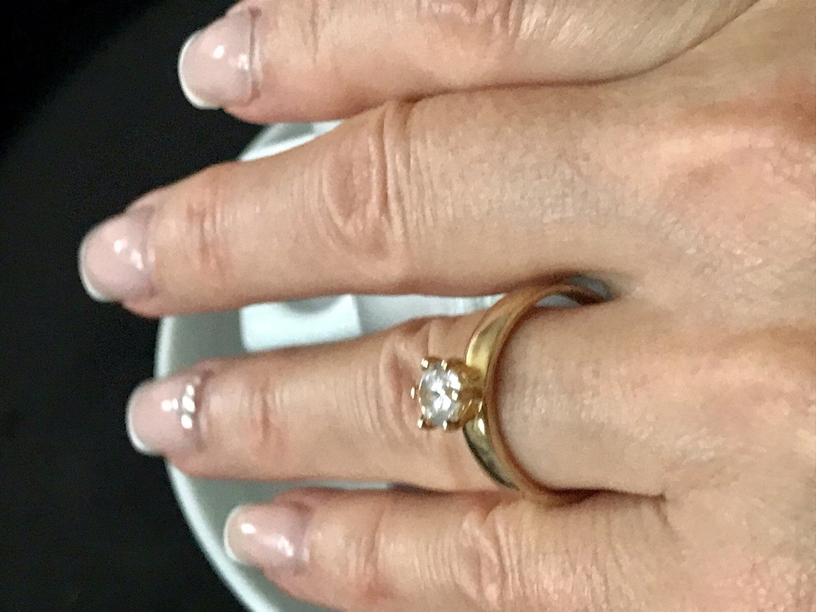 Vintage alt Damen Ring Silber 925 Gr.60 farbloser Stein Solitär 19,1 vergoldet