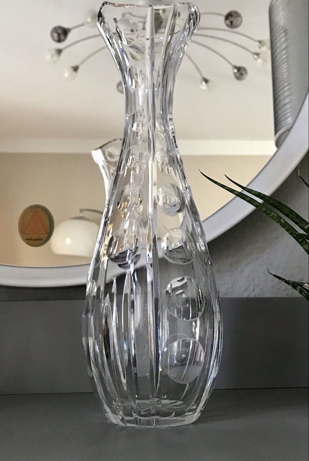 Edel! Vintage 60er 70er Vase Glasvase Kristallglas Space Age wunderschön! MCM