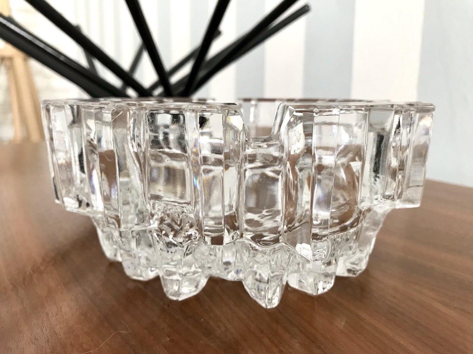 Vintage 70er Aschenbecher Ascher EDEL Kristallglas Bleikristall Schwer Skandi?