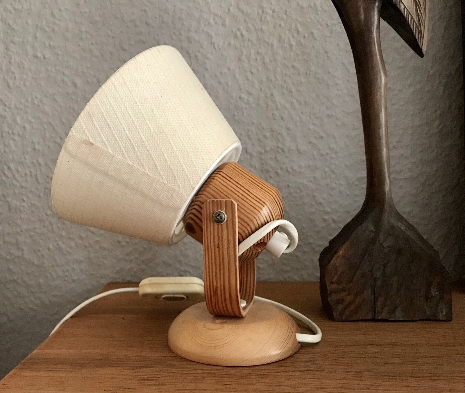 Vintage Solbackens Svarveri Schweden 70er Tischleuchte Wand Lampe Skandi Design