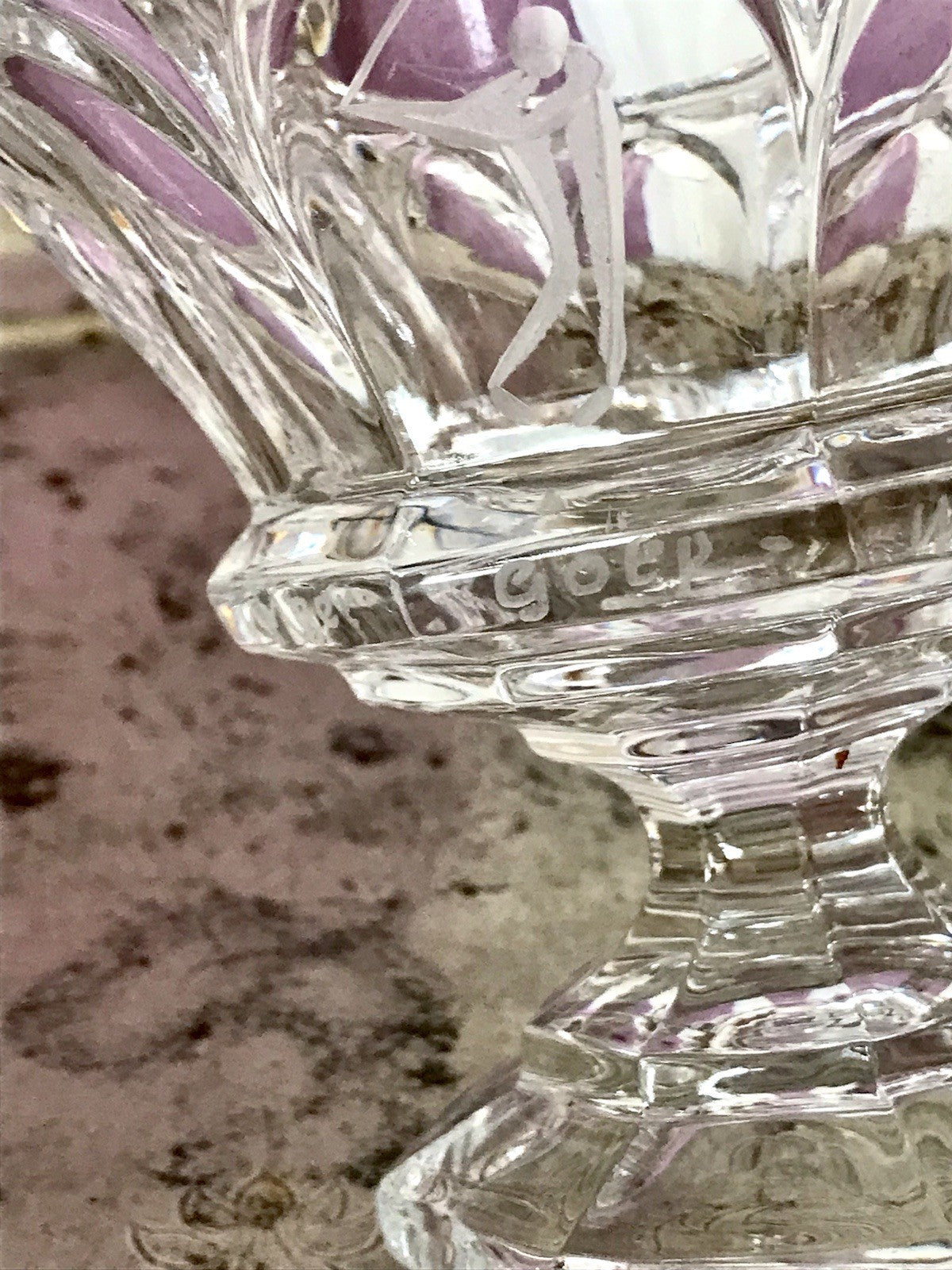 Vintage Bleikristall Deckeldose Bonboniere Glas Kristallglas Golf Pokal 1980