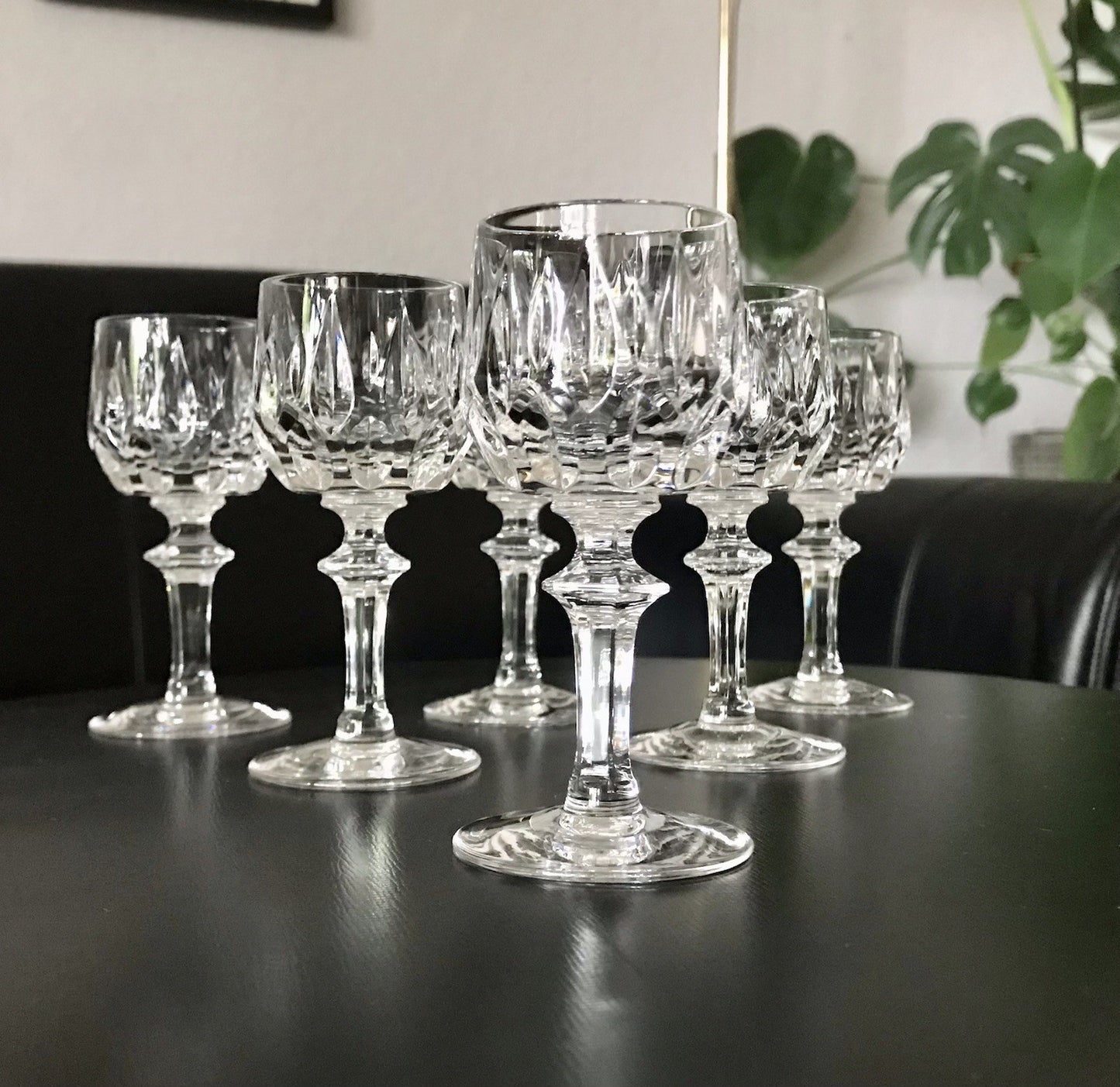 Vintage 6 edel Schnapsgläser Likör Gläser Kristallglas geschliffen Nachtmann