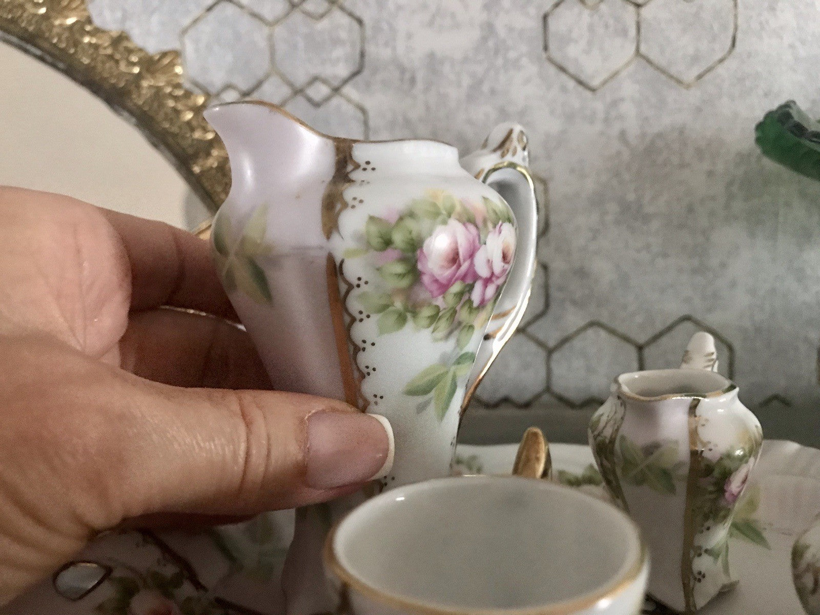 Replik Puppenservice Porzellan Kaffeeservice Geschirr Miniatur MO Othengrafen