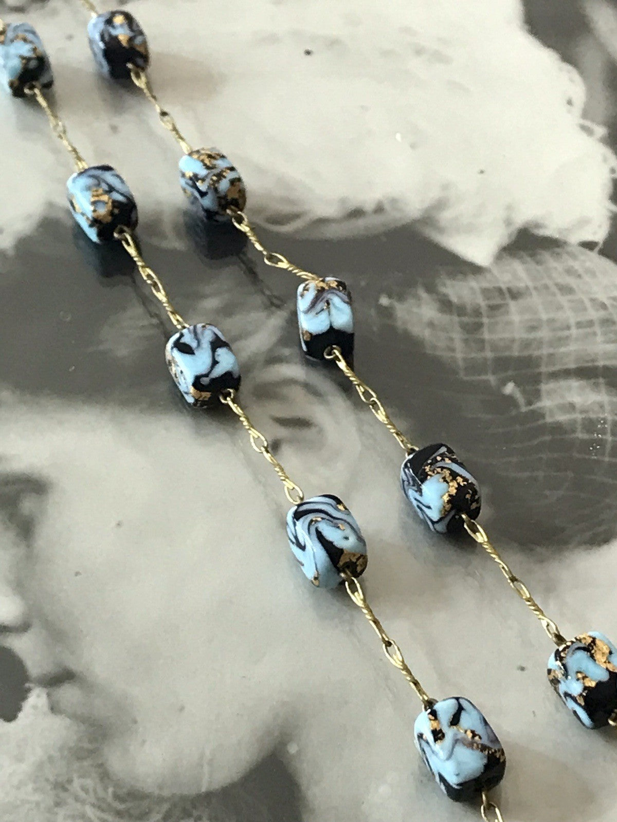 Alt Edel Vintage Halskette Kette Murano Perlen Sehr Schön