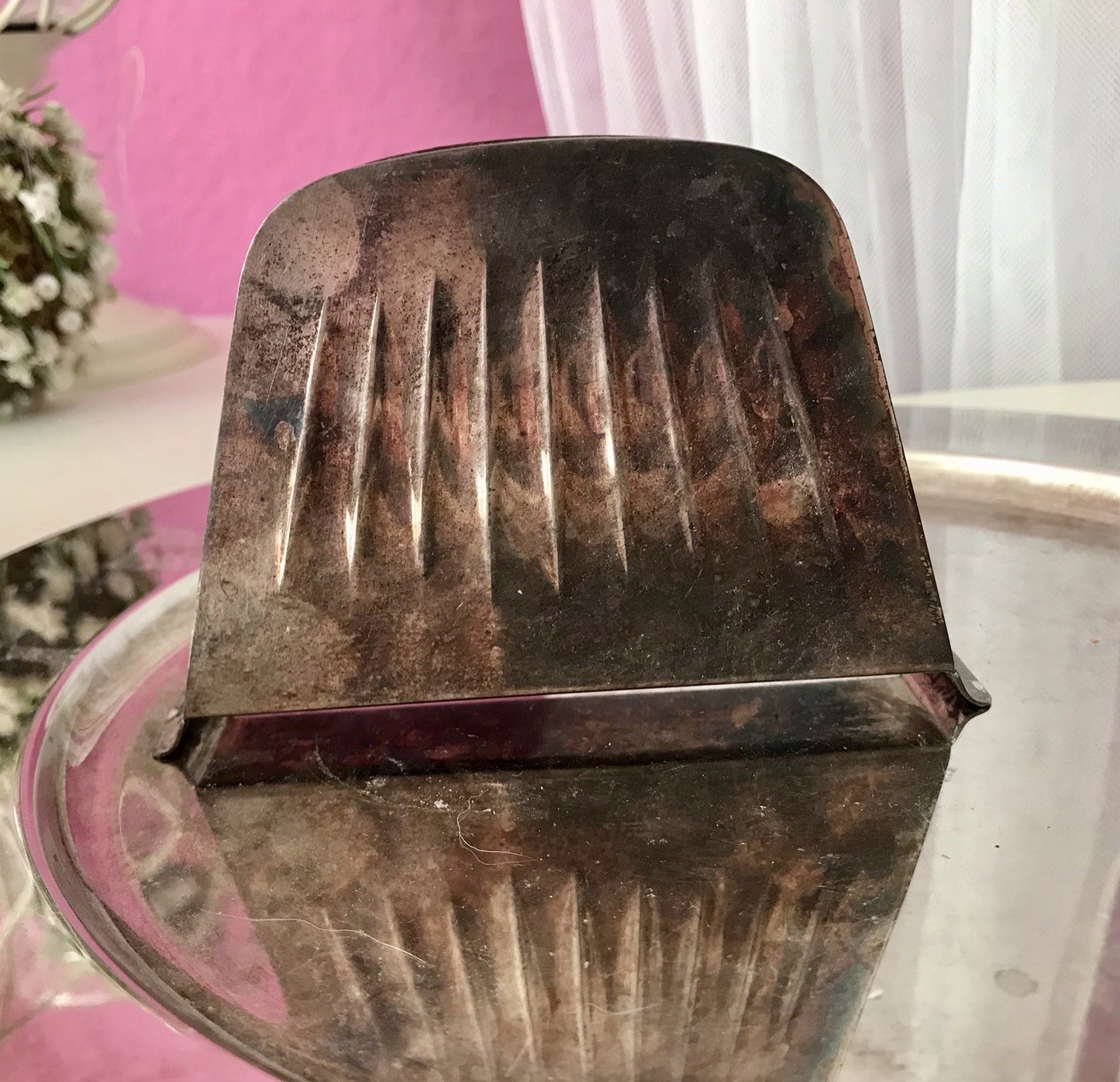 Vintage Mid Century String-Ära 60er Serviettenhalter versilbert