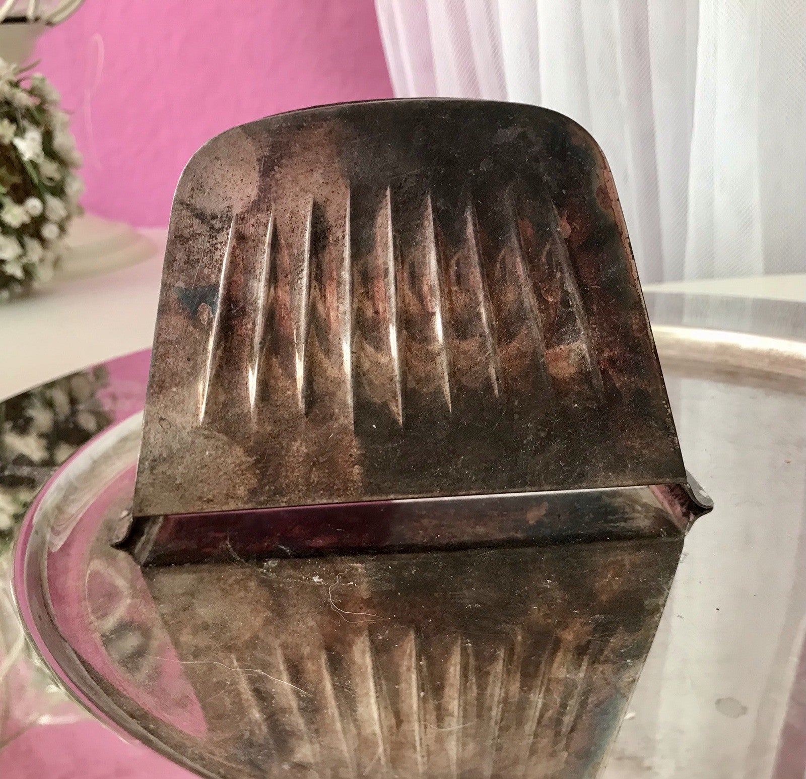 Vintage Mid Century String-Ära 60er Serviettenhalter versilbert