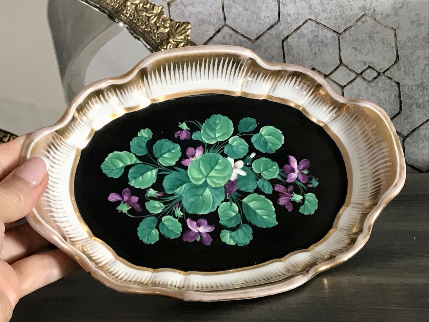 Antik Moabit Friedrich A. Schumann Porzellan Schale Zierschale ~1840 Biedermeier