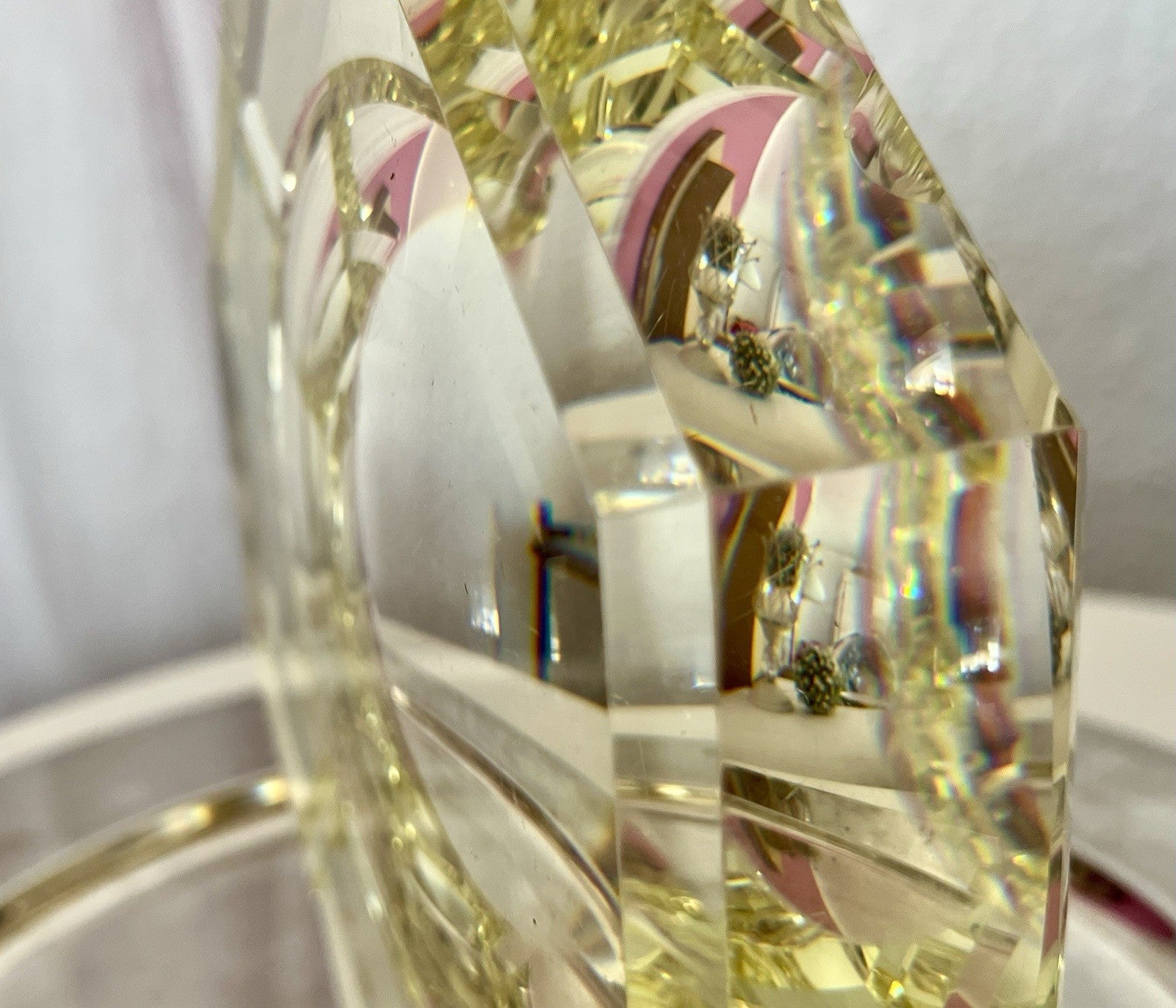 Antik? 3020g! Vintage Murano ? Aschenbecher Ascher Citrin gelb Kristallglas