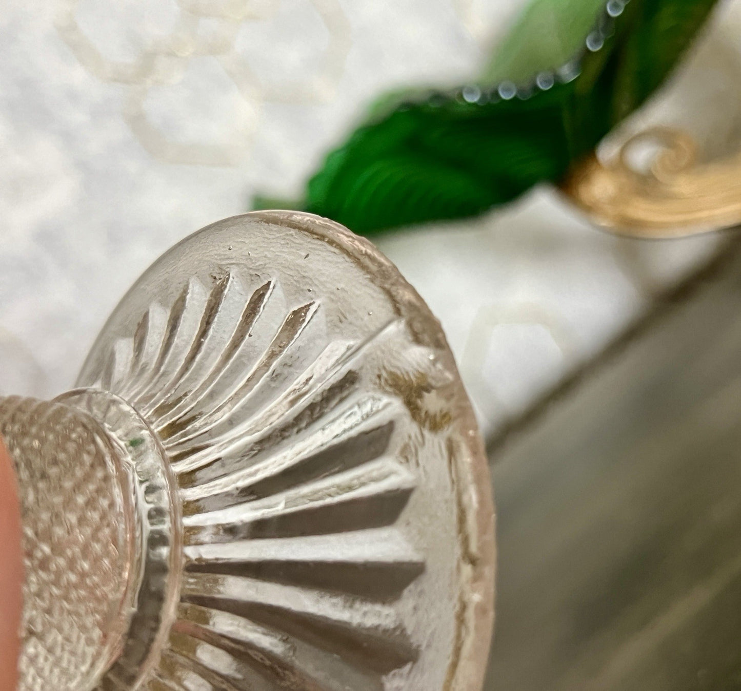 Antik Jugendstil Art Déco Pressglas Glas Fußschale Schale Zuckerschale