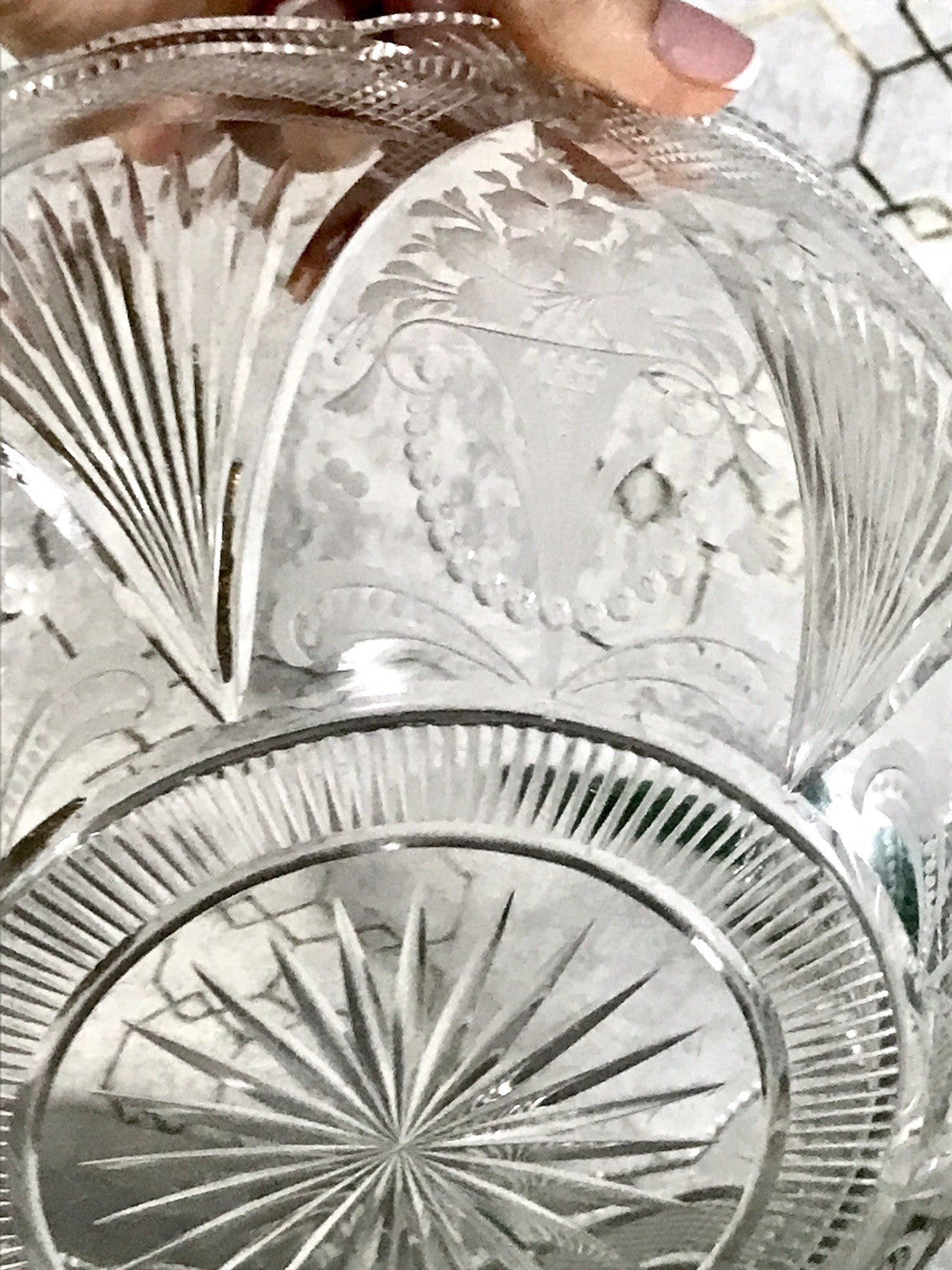 Antik Jugendstil SEHR EDEL Glasschale Schale Kristallglas Glas Schliff geätzt?