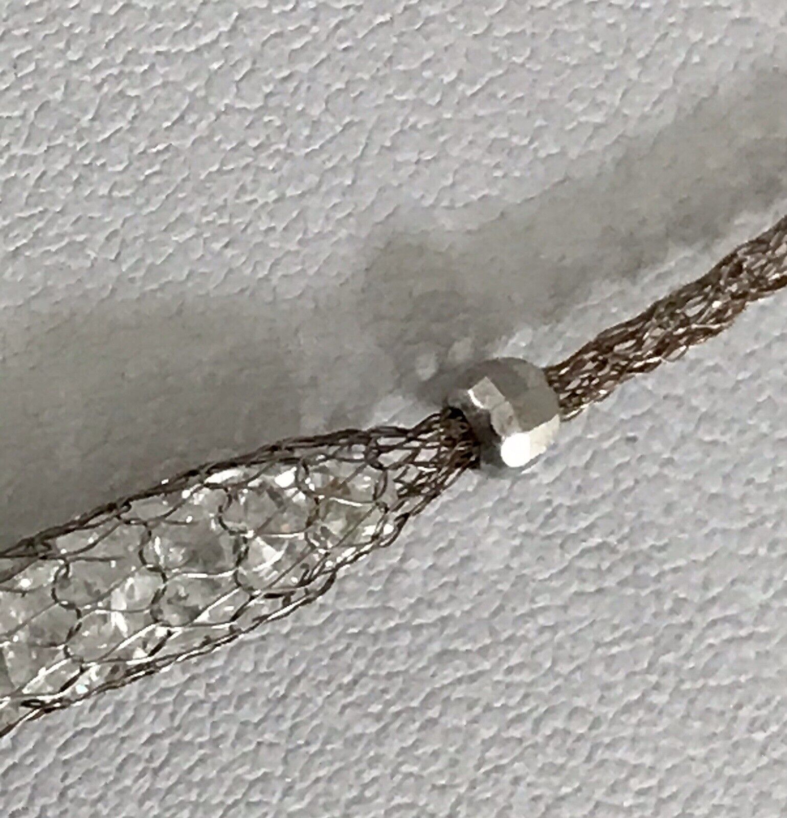 Alt Vintage Edel Gold 333 Gold & 925 Silber Collier Halskette Goldnetz Steine