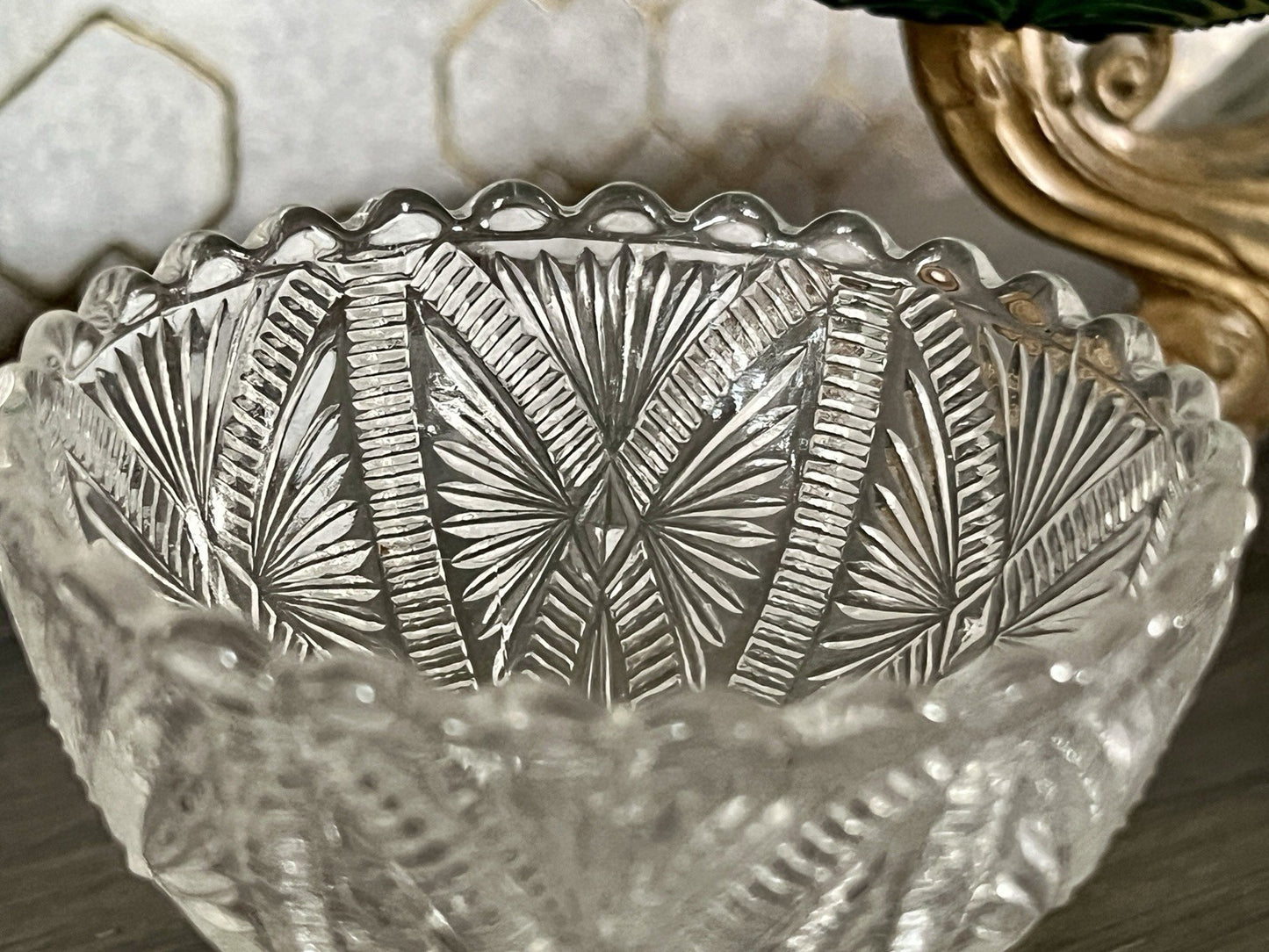 Antik Jugendstil  Pressglas Glas Fußschale Schale Zuckerschale Villeroy&Boch