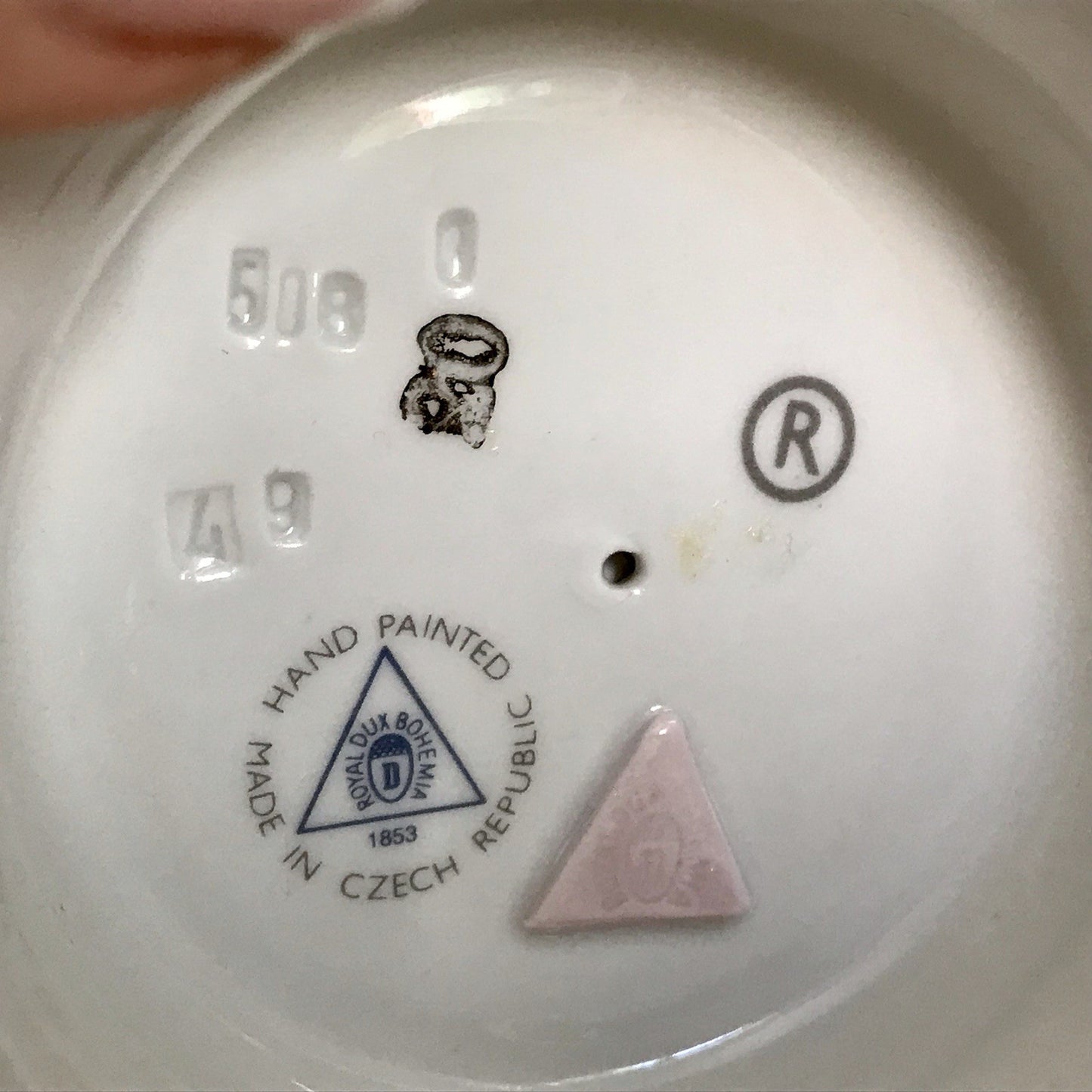 Vintage Alt Porzellan Prunkvase Vase Echt Kobalt blau Royal Dux Porzellan Böhmen