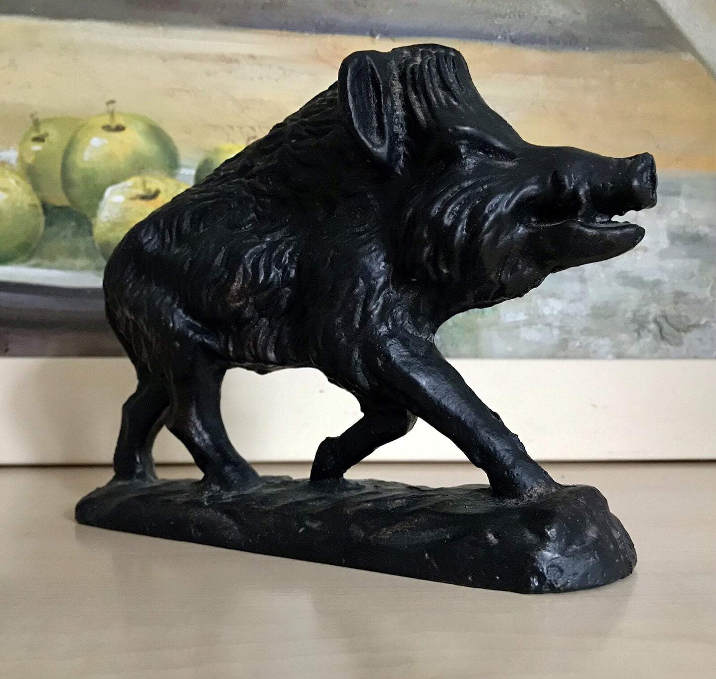 Alt antik? Eisenguss Skulptur Figur Schwein Wildschwein Gusseisen