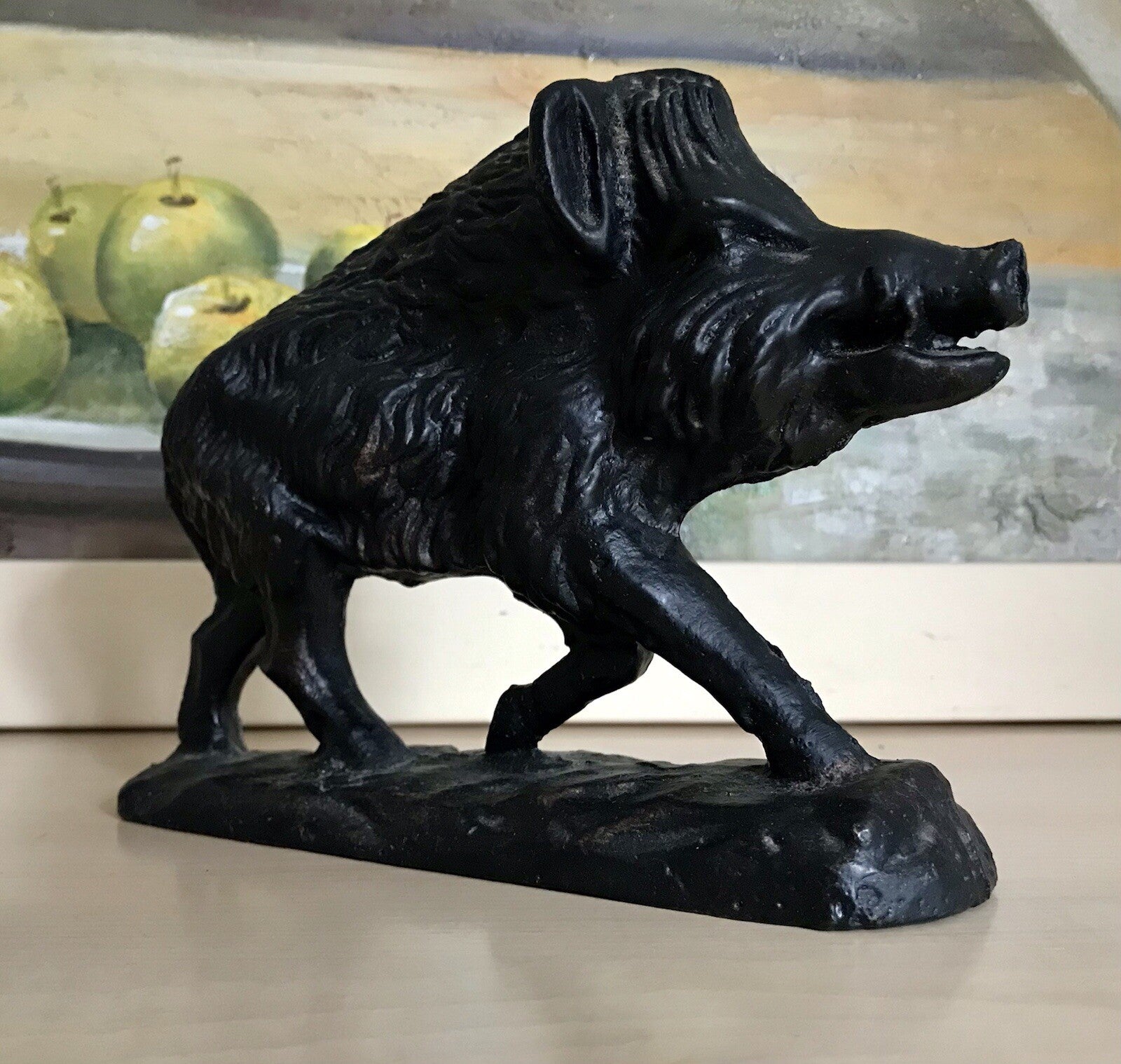Alt antik? Eisenguss Skulptur Figur Schwein Wildschwein Gusseisen