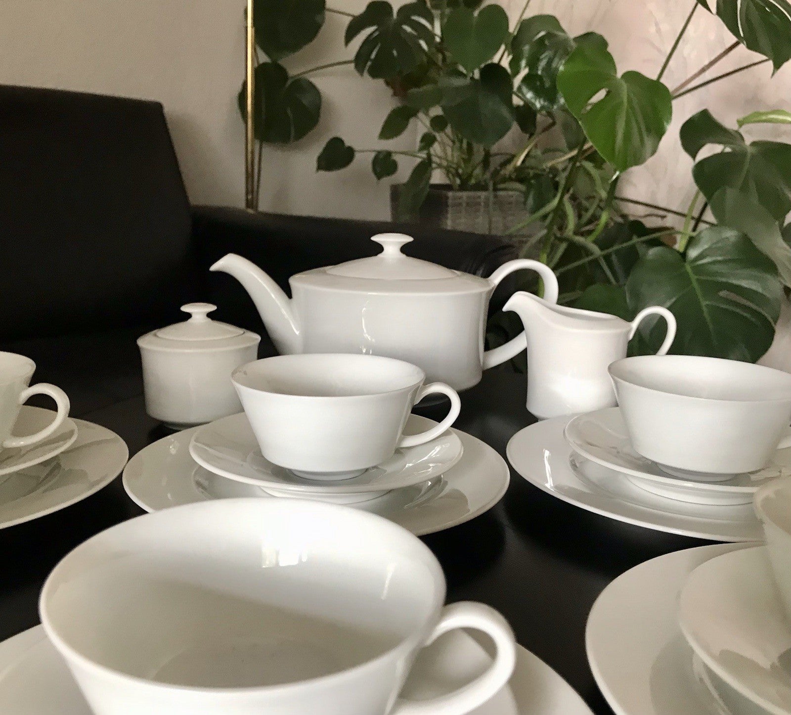 Ak Kaiser Porzellan Kaffeeservice 6 Personen modernes schlichtes Design weiß