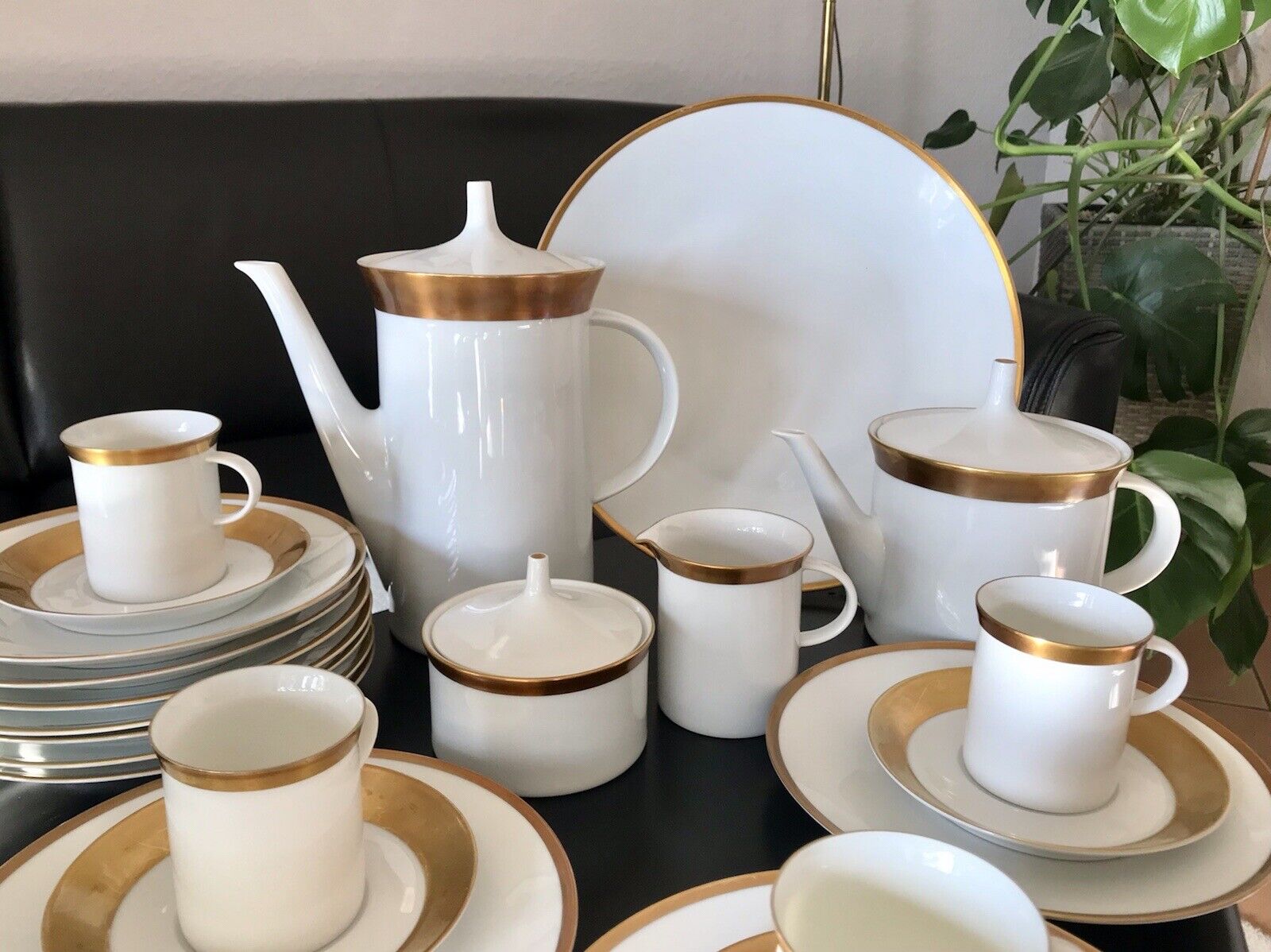 Vintage 60er Rosenthal Porzellan Kaffeeservice weiß gold Kurfürstendamm Studio