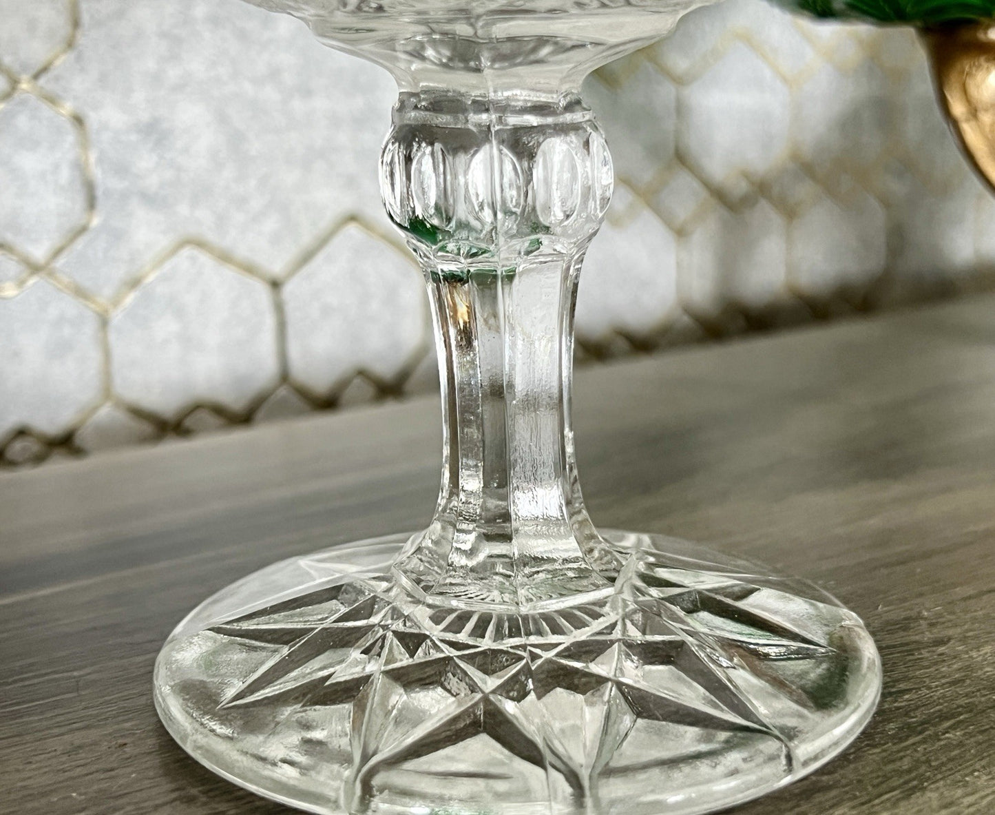 Antik Jugendstil Art Déco Pressglas Glas Fußschale Schale Zuckerschale groß