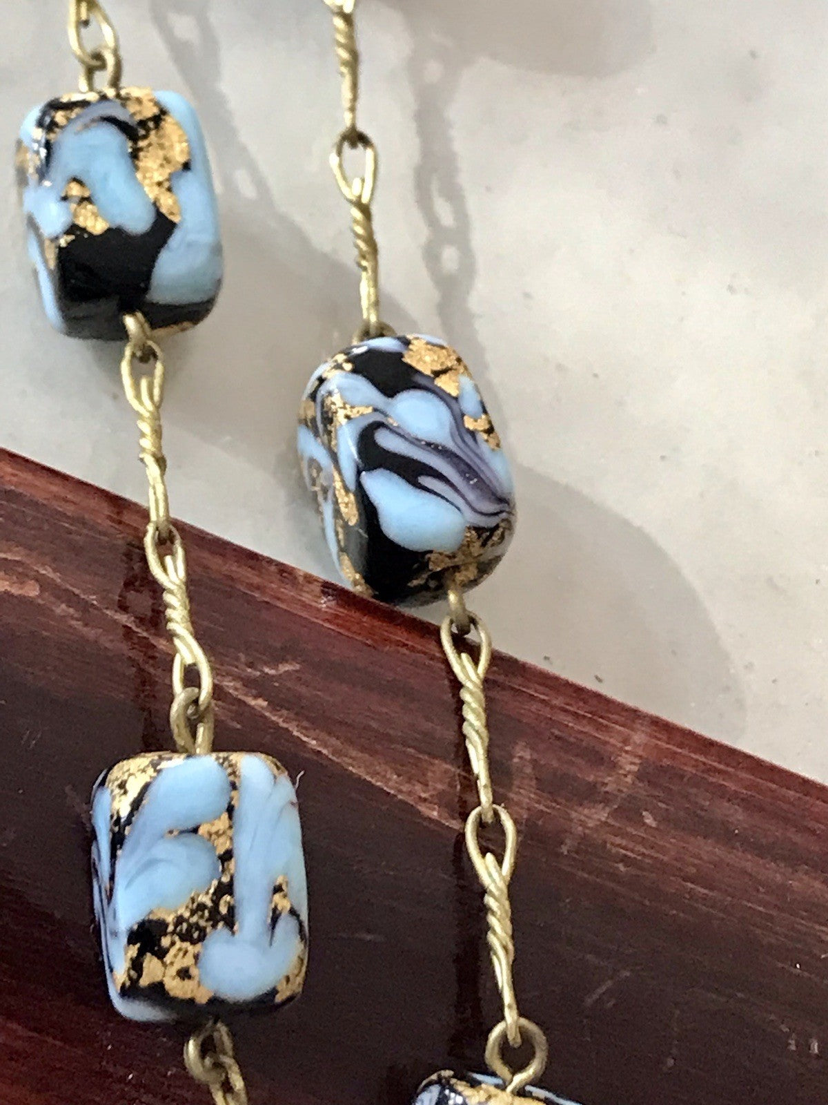 Alt Edel Vintage Halskette Kette Murano Perlen Sehr Schön