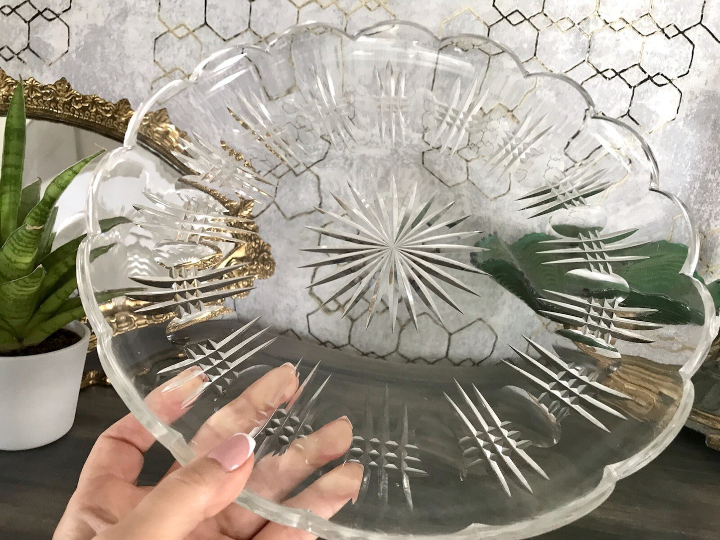Antik Bleikristall Schale Glasschale Kristallglas Glas Schliff EDEL wundervoll!