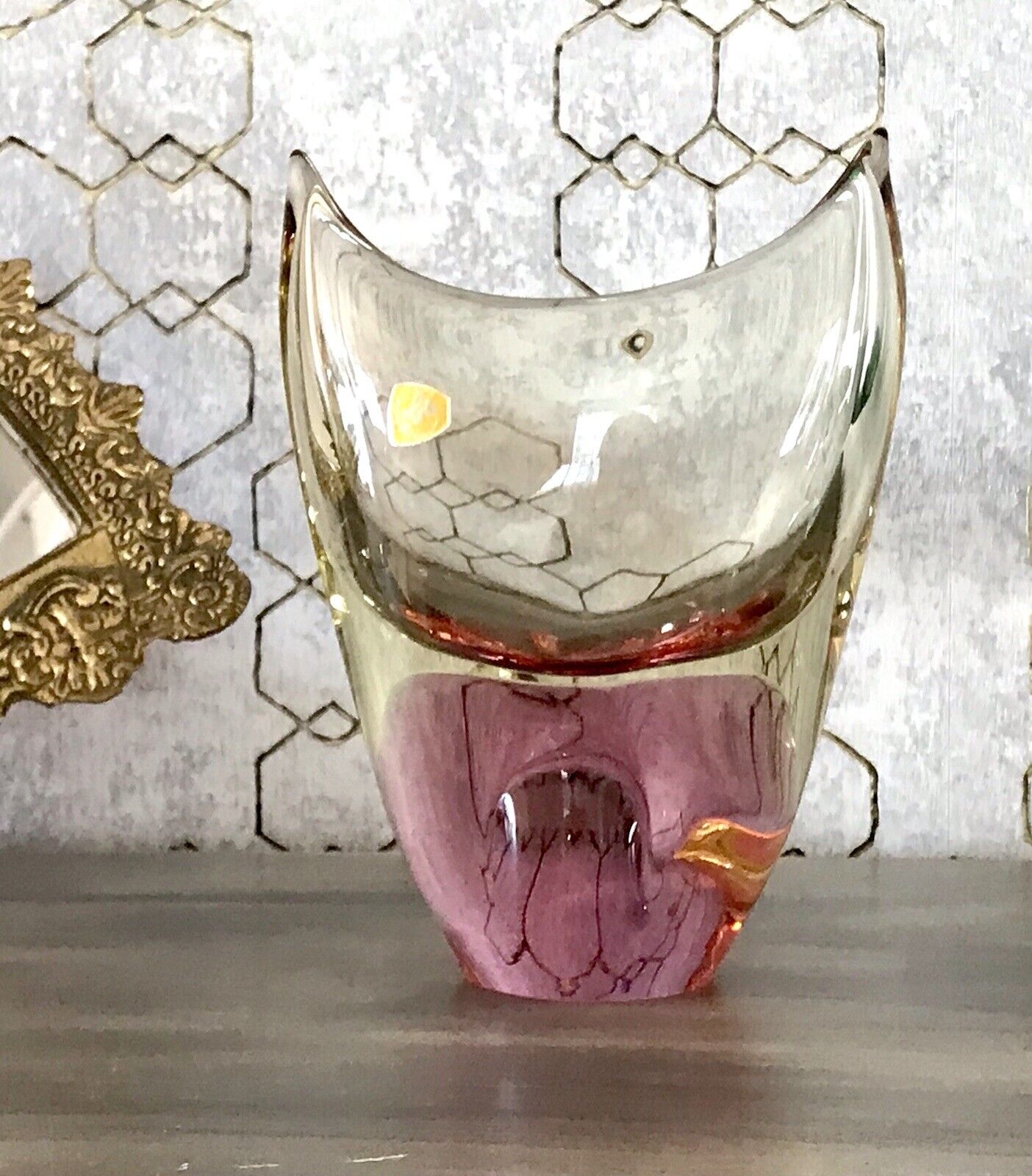 Vintage Glasvase Vase Glas Czechoslovakia Miloslav Klinger ZBS Zelezny Brod