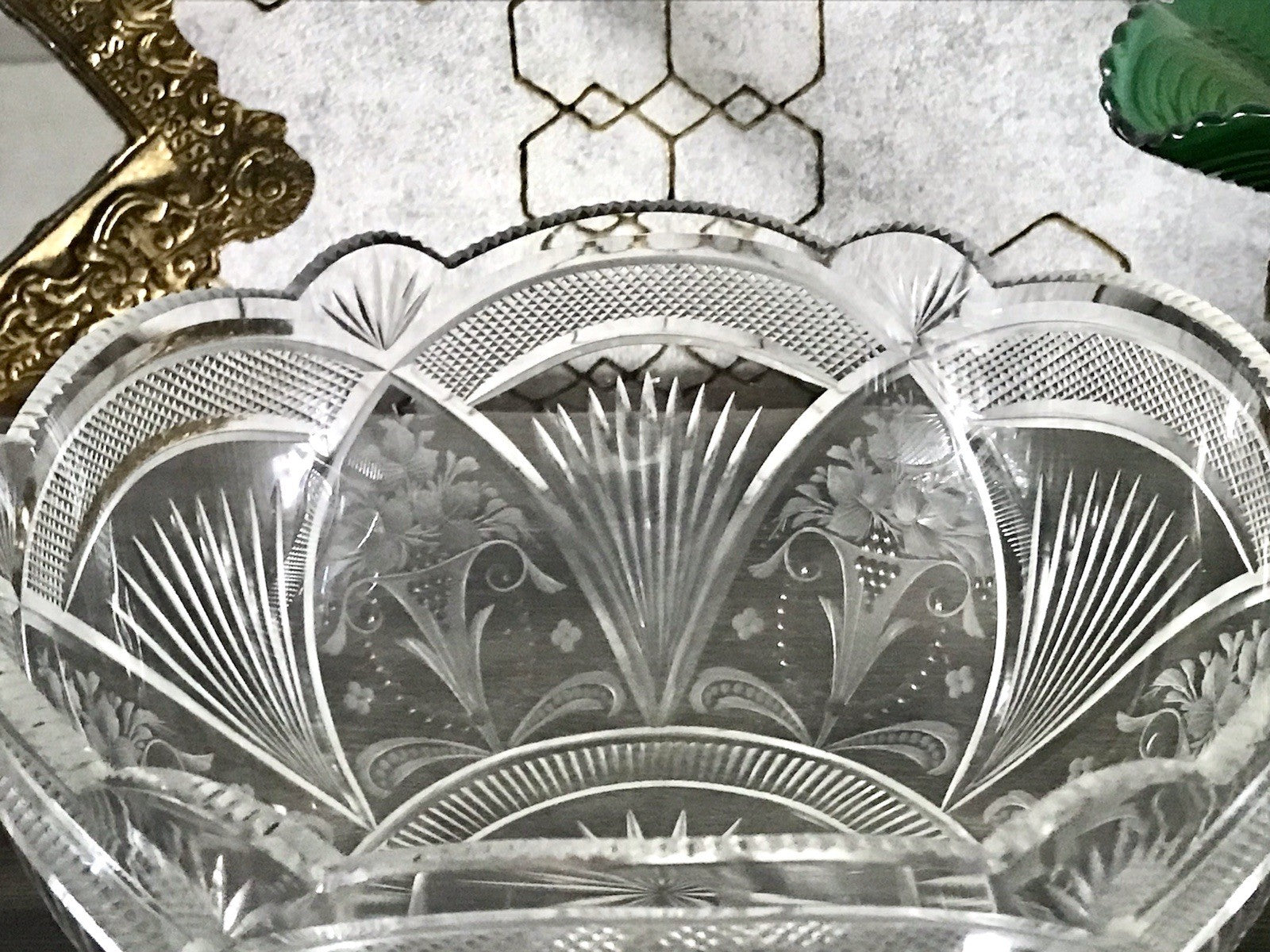 Antik Jugendstil SEHR EDEL Glasschale Schale Kristallglas Glas Schliff geätzt?