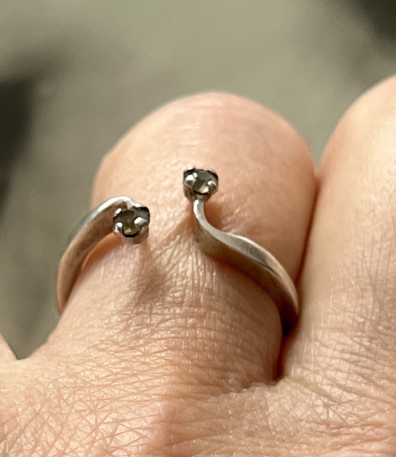Schön Damen Solitär Ring farblose Steine Silber 925 Gr.53/54