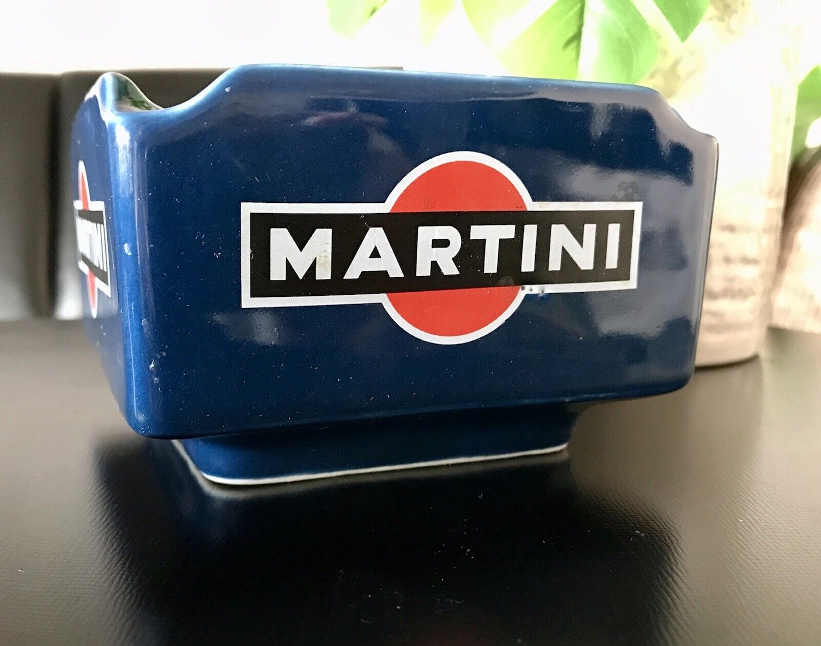 Vintage groß Martini Aschenbecher Ascher Keramik blau  60er 70er