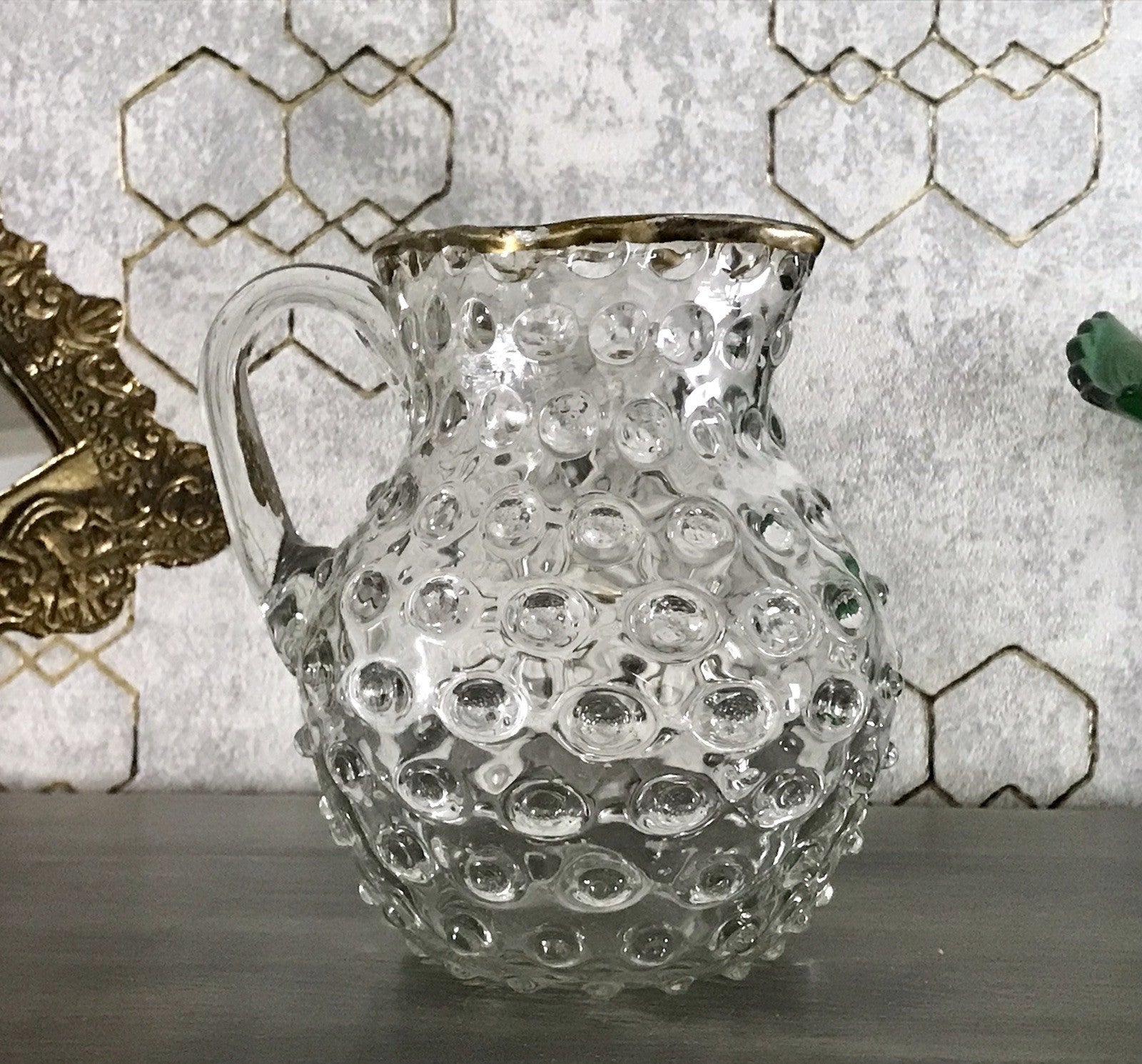 Anti Krug Glaskrug Kanne Karaffe Nuppen Abriss Zwar&Neugebauer Weißwasser 0,6 L