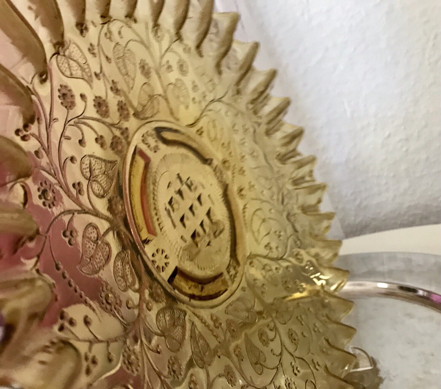 Antik Jugendstil Serviettenrand Pressglas Schale Glas Fenne Ewald Gelb Selten!