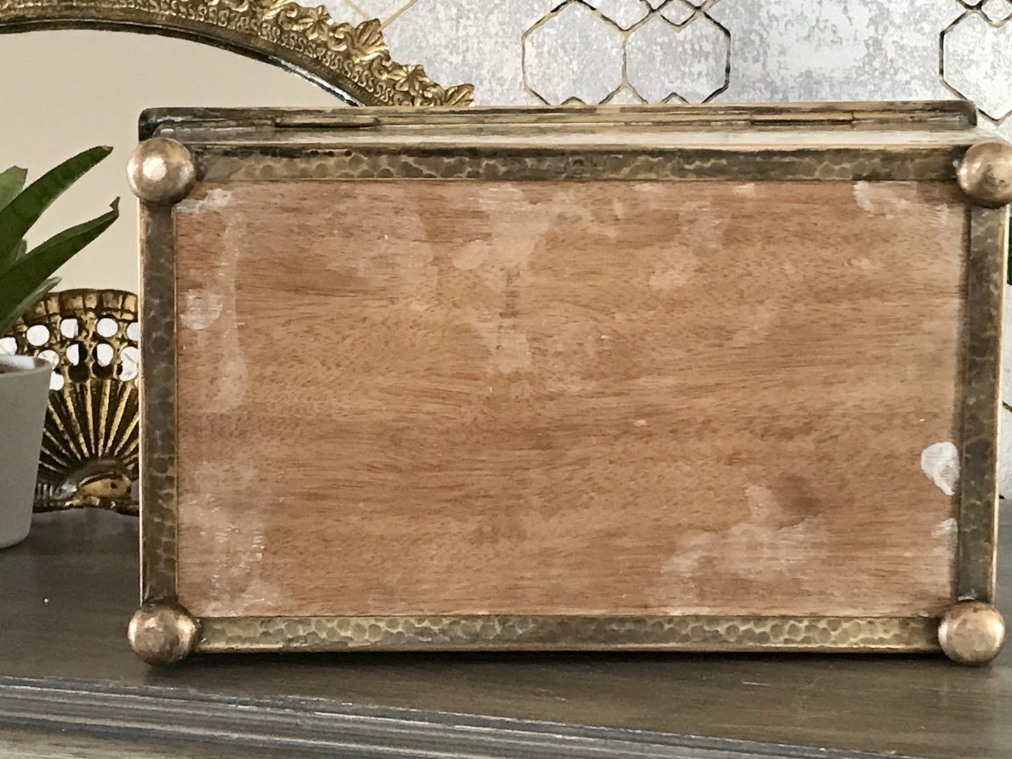 Antik WMF Jugendstil Messing Schatulle Zigarrendose Dose wunderschön Kegelklub