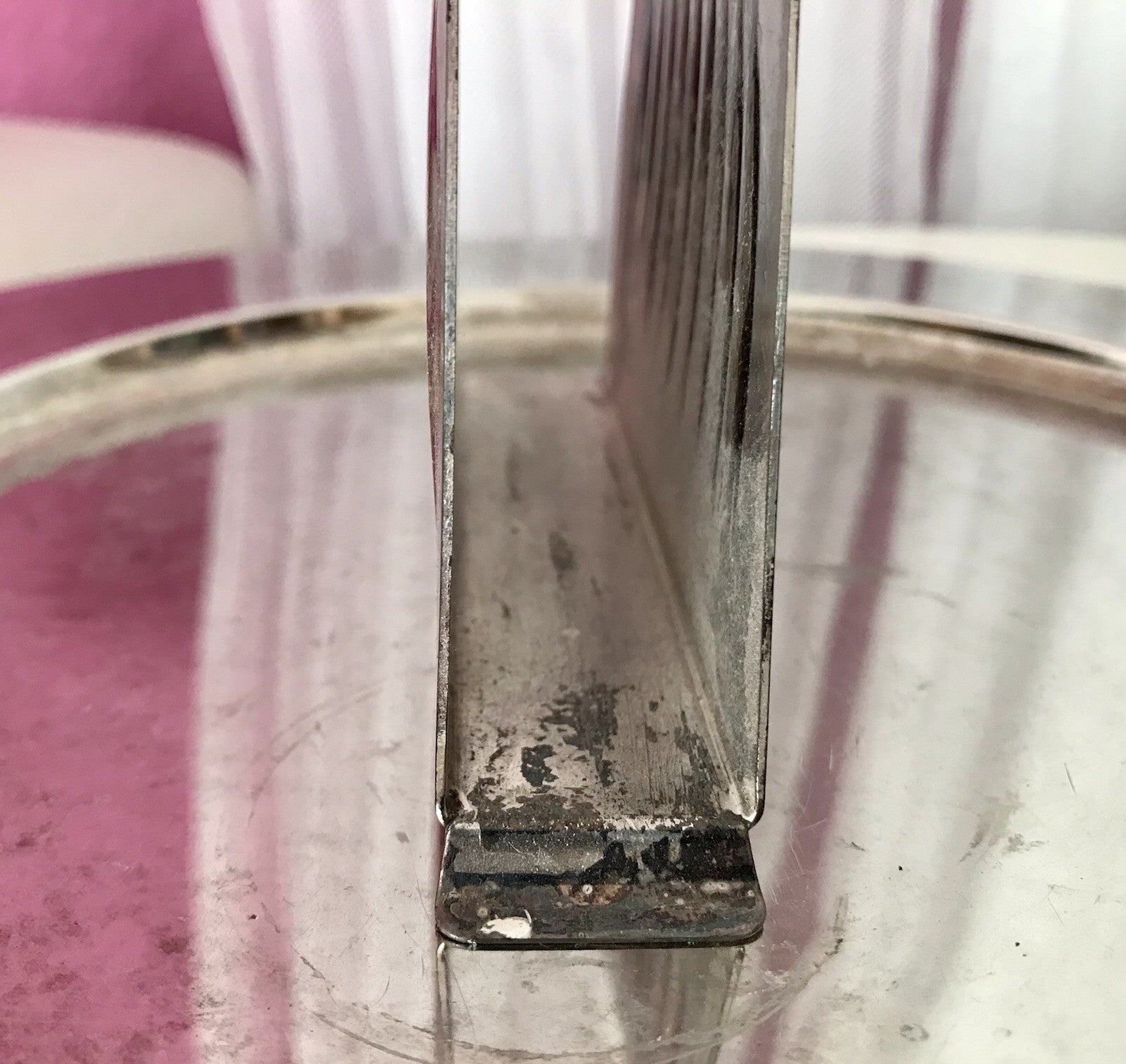 Vintage Mid Century String-Ära 60er Serviettenhalter versilbert
