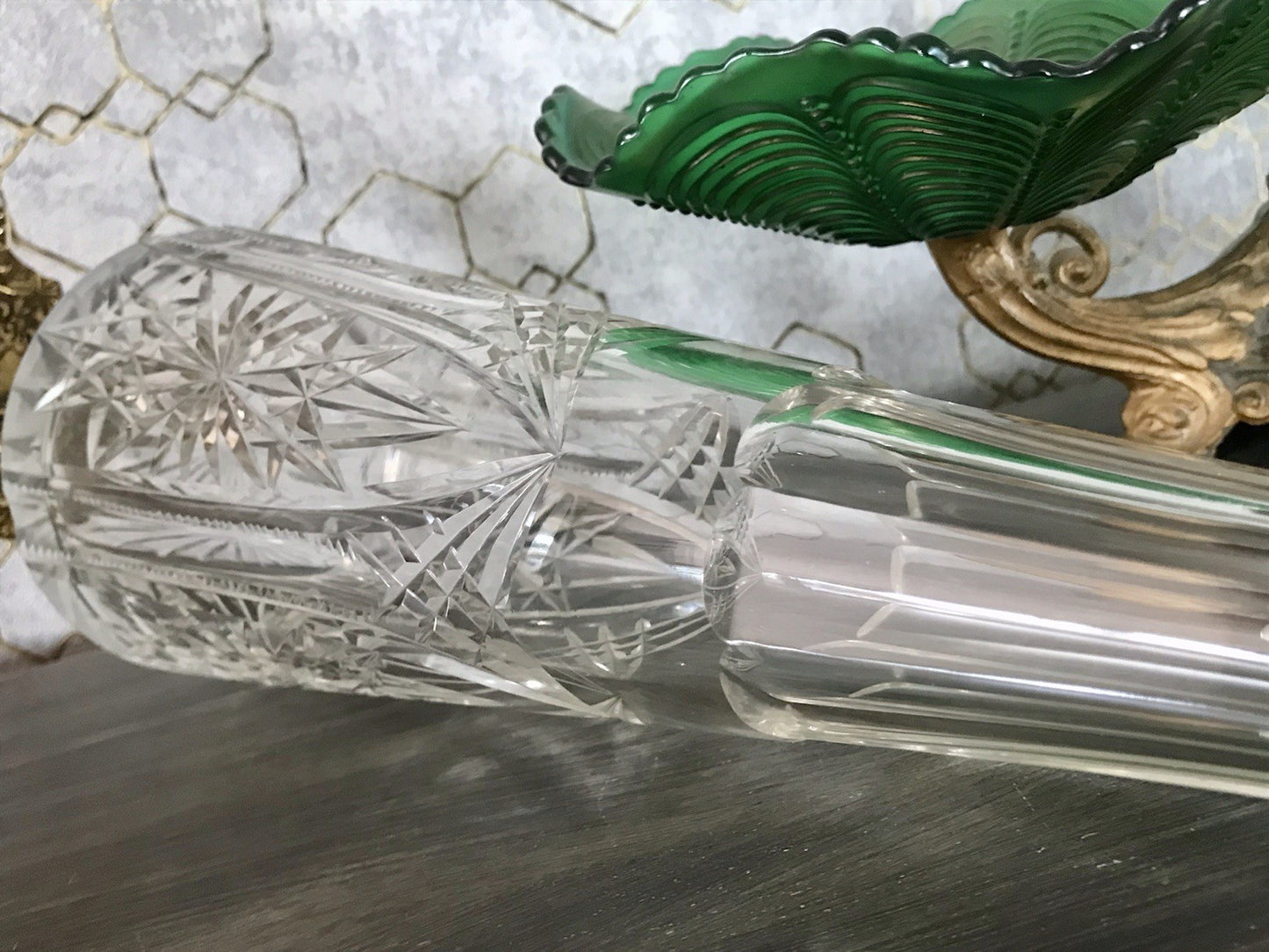 Antik Saint Louis? Glaskaraffe Karaffe Kristallglas wundervoll Bleikristall Edel