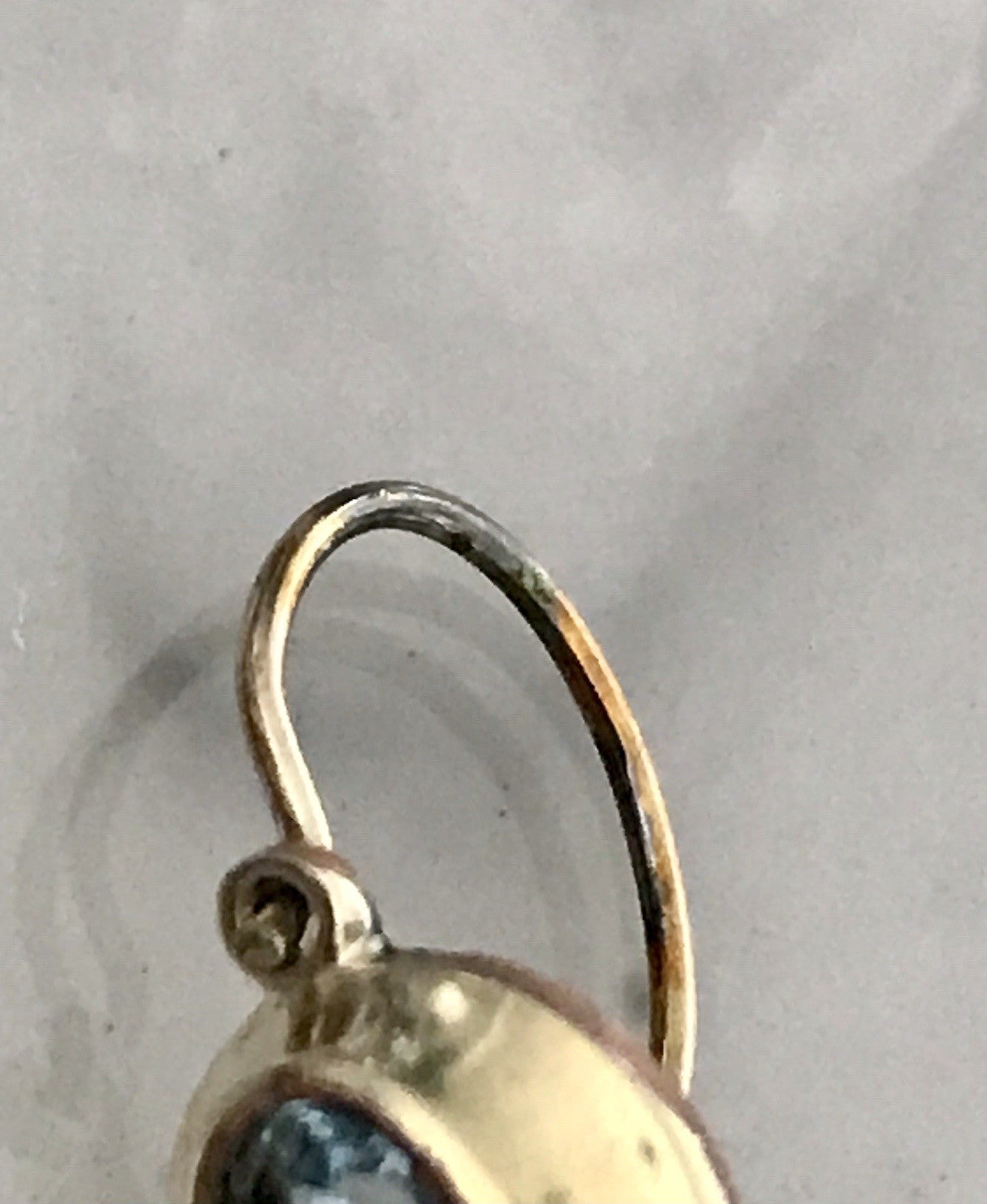 Vintage Damen Ohrringe Ohrhänger Ohrstecker blaue Steine Amerikan. Double K&L