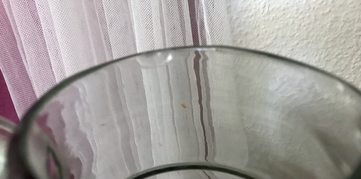 Antik groß Krug Glas Karaffe Kanne Wasserkrug Glas mundgeblasen light türkis