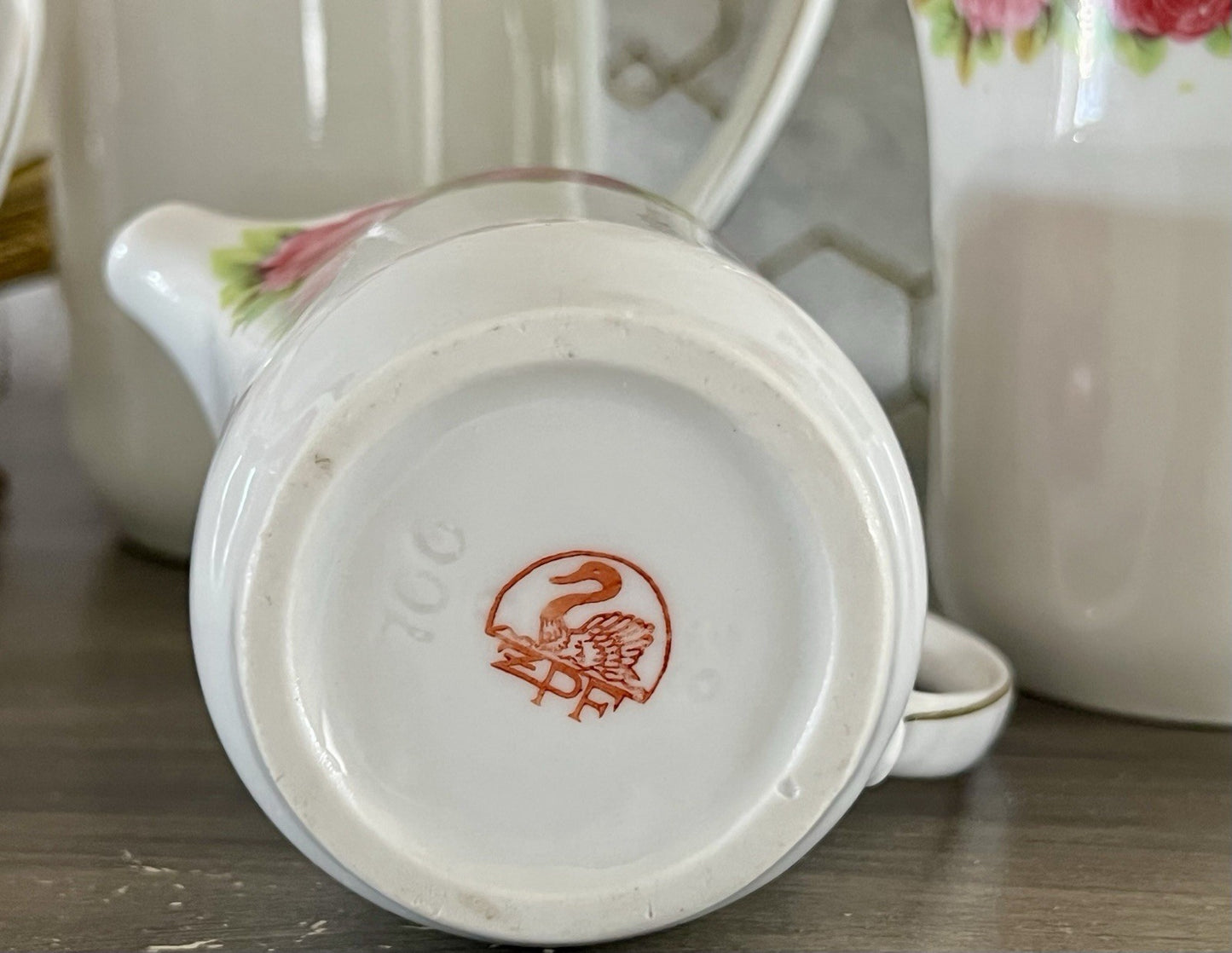 Antik 4x Jugendstil Art Dèco Porzellan Kanne Krug Rosen Hermann Unger Zwickau