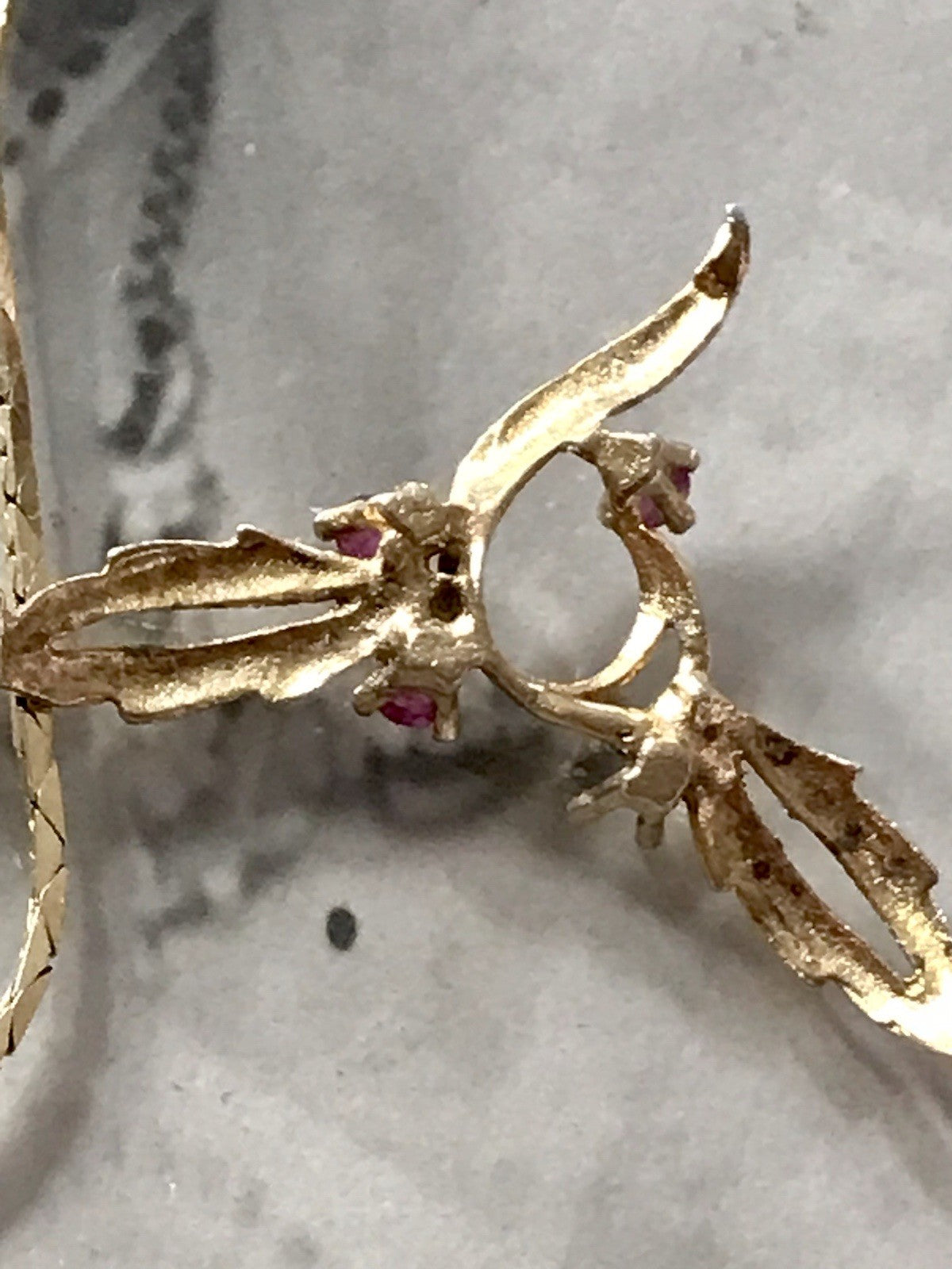 Antik Edel Jugendstil 925 Silber vergoldet Collier Halskette Rubine ?